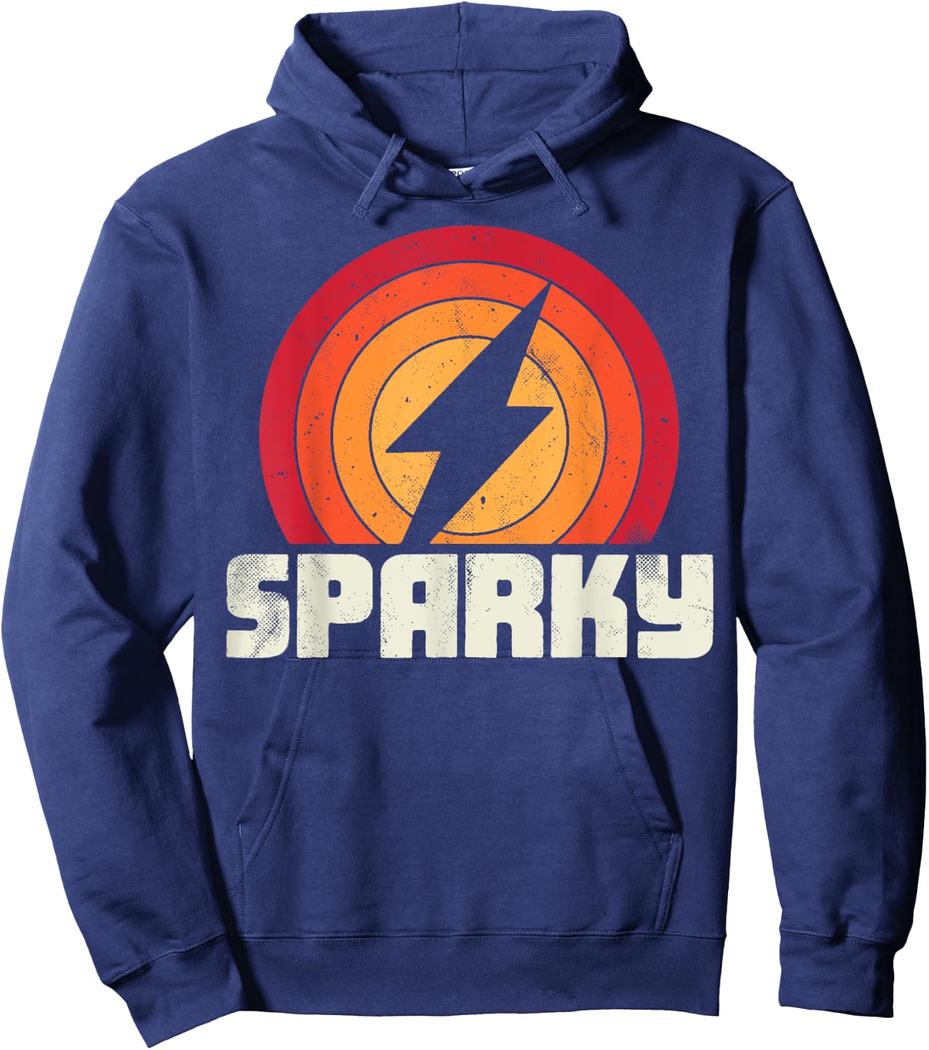 Sparky Electrician Funny Lineman Dad Retro Vintage Novelty Hoodie - Hoodie | Navy