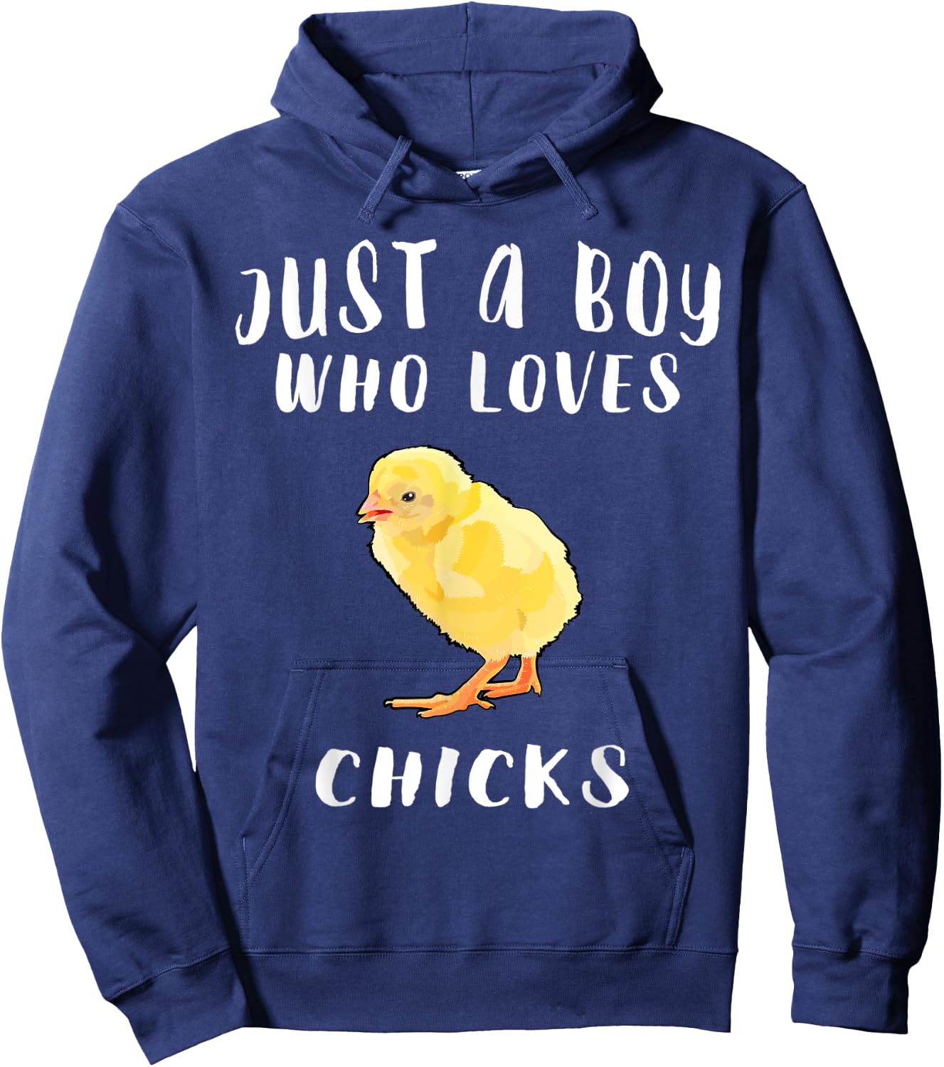 Im Just A Boy Who Loves Chick Farm Animal Lover Hoodie - Hoodie | Navy