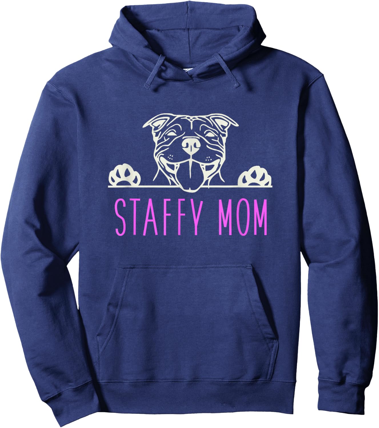 Staffy Mom with Staffordshire Bull Terrier Dog Hoodie - Hoodie | Navy