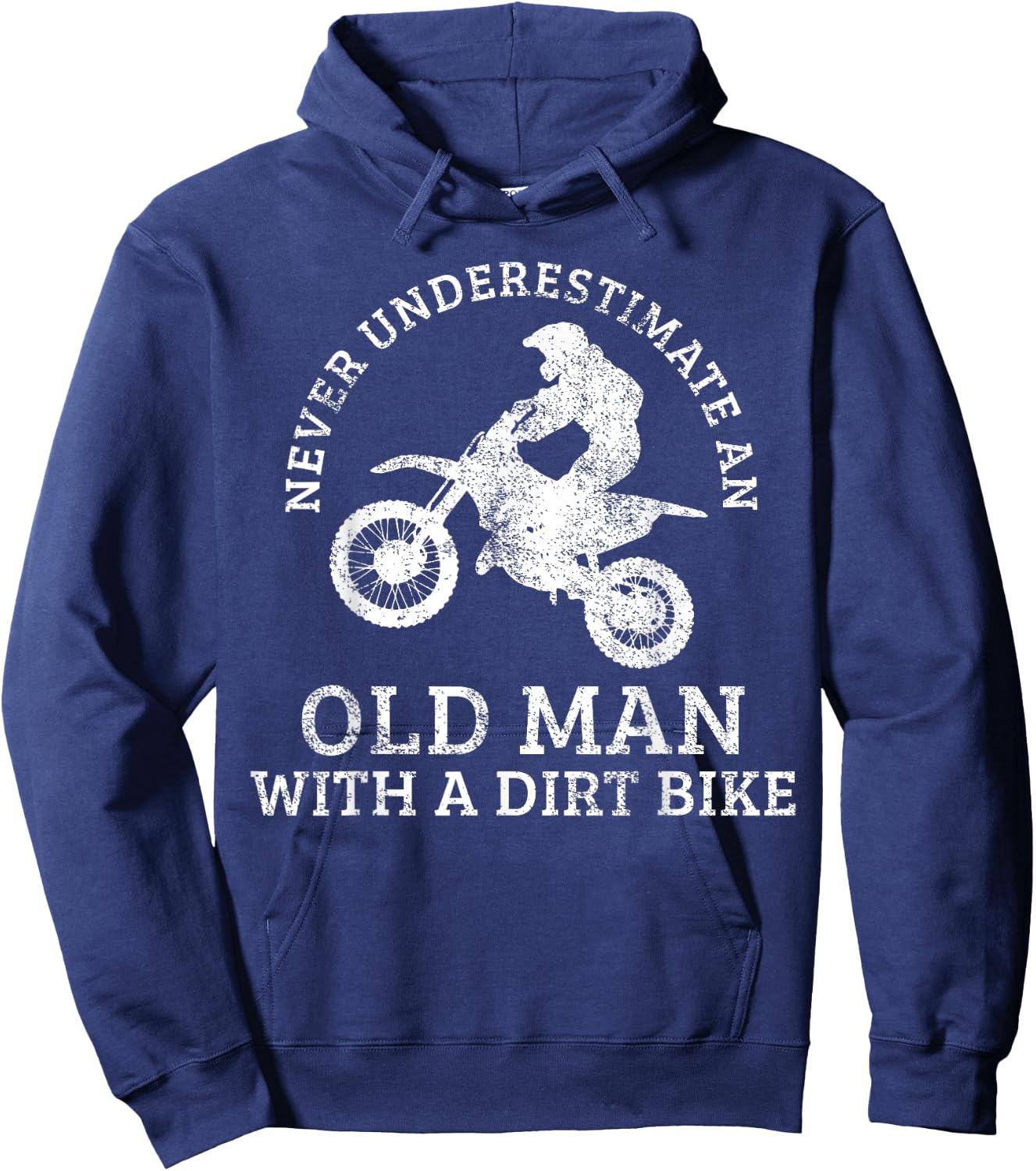 Motocross Dirt Bike Biking Grandpa Old Man Vintage Hoodie - Hoodie | Navy