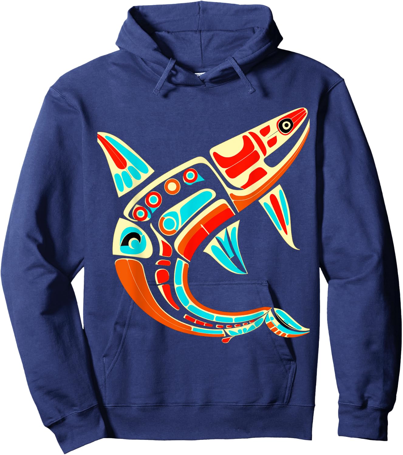 Orca in Salish Coast Art Style Hoodie - Hoodie | Navy