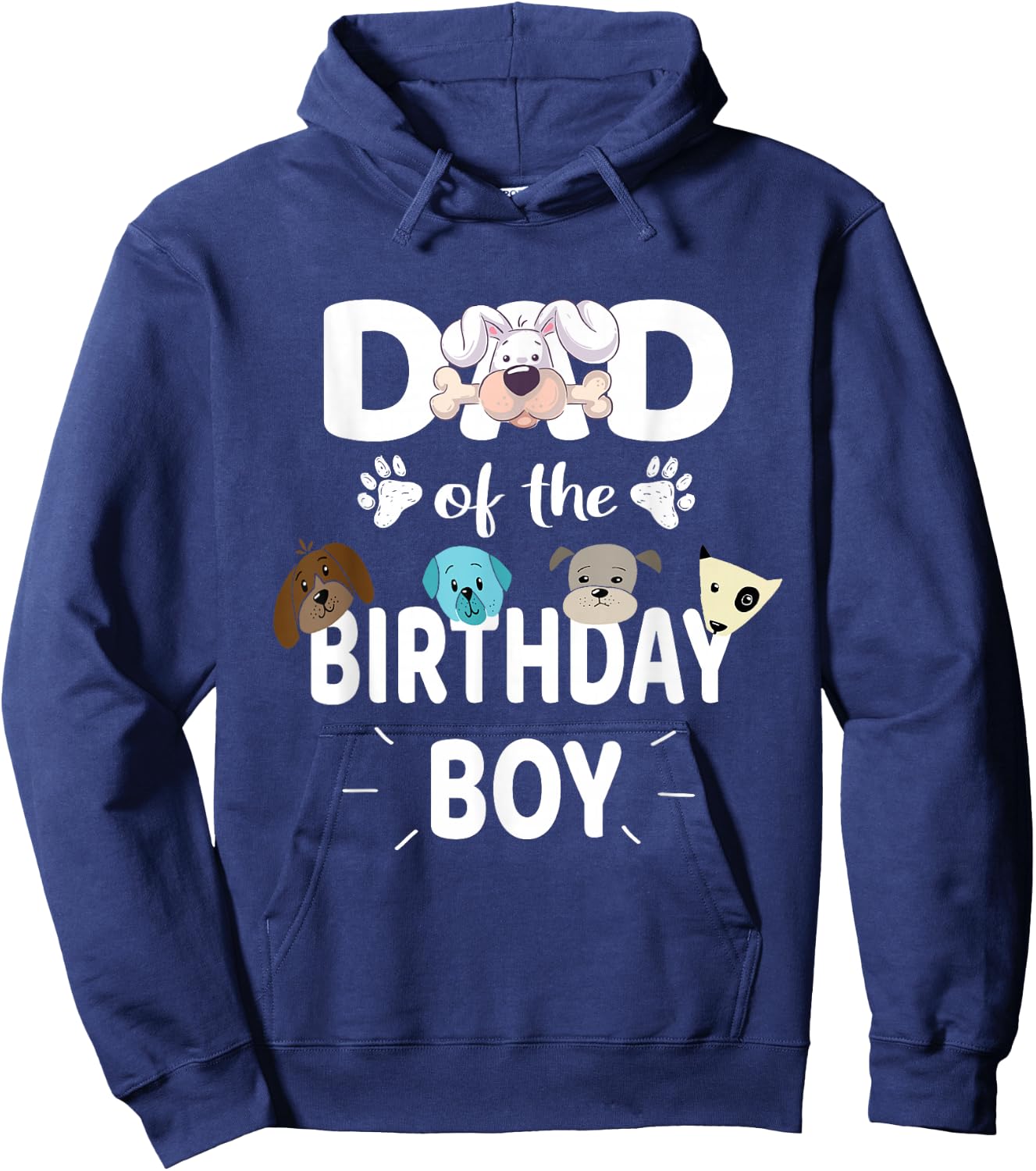 Dad Of The Birthday Boy Dog Lover Party Puppy Theme Hoodie - Hoodie | Navy
