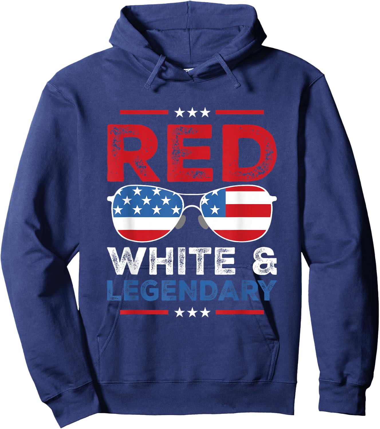 Red white legendary dad father son matching 4th July dad dad Hoodie - Hoodie | Navy