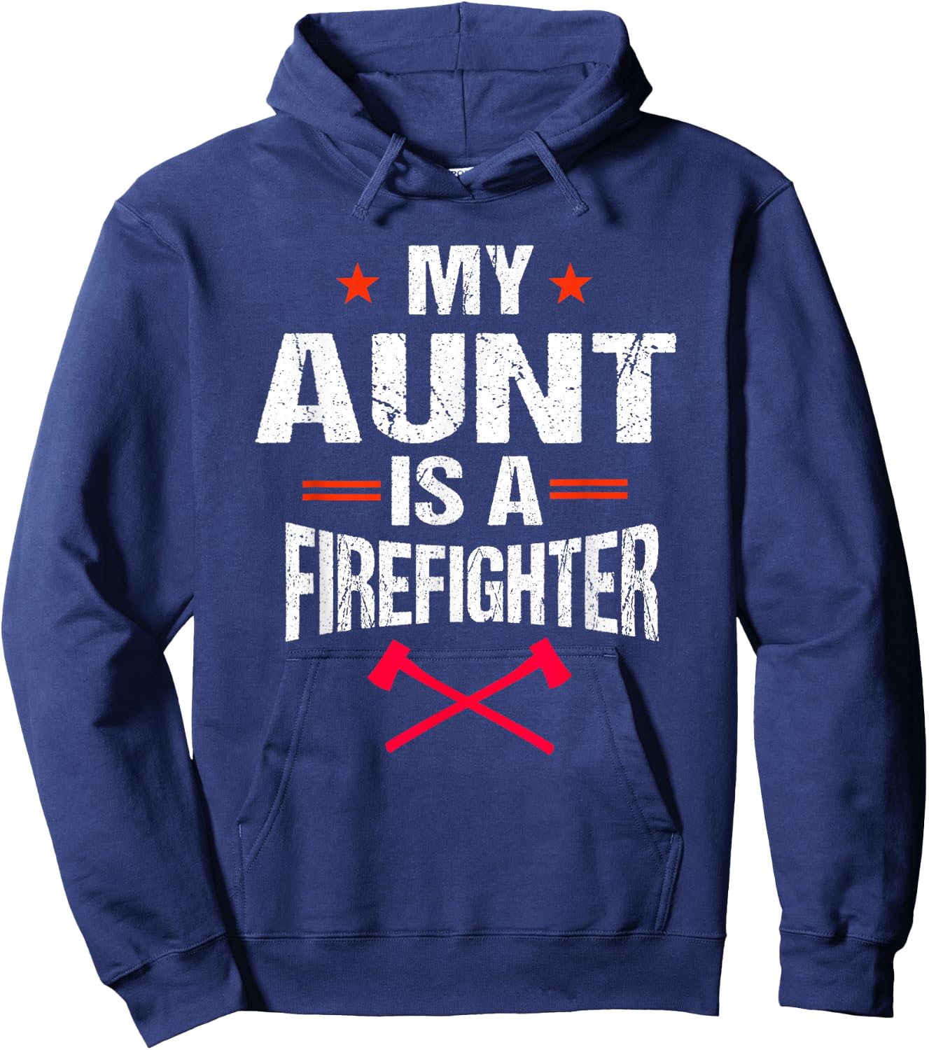 My Aunt Is A Firefighter Vintage Thin Red Line Niece Gift Hoodie - Hoodie | Navy