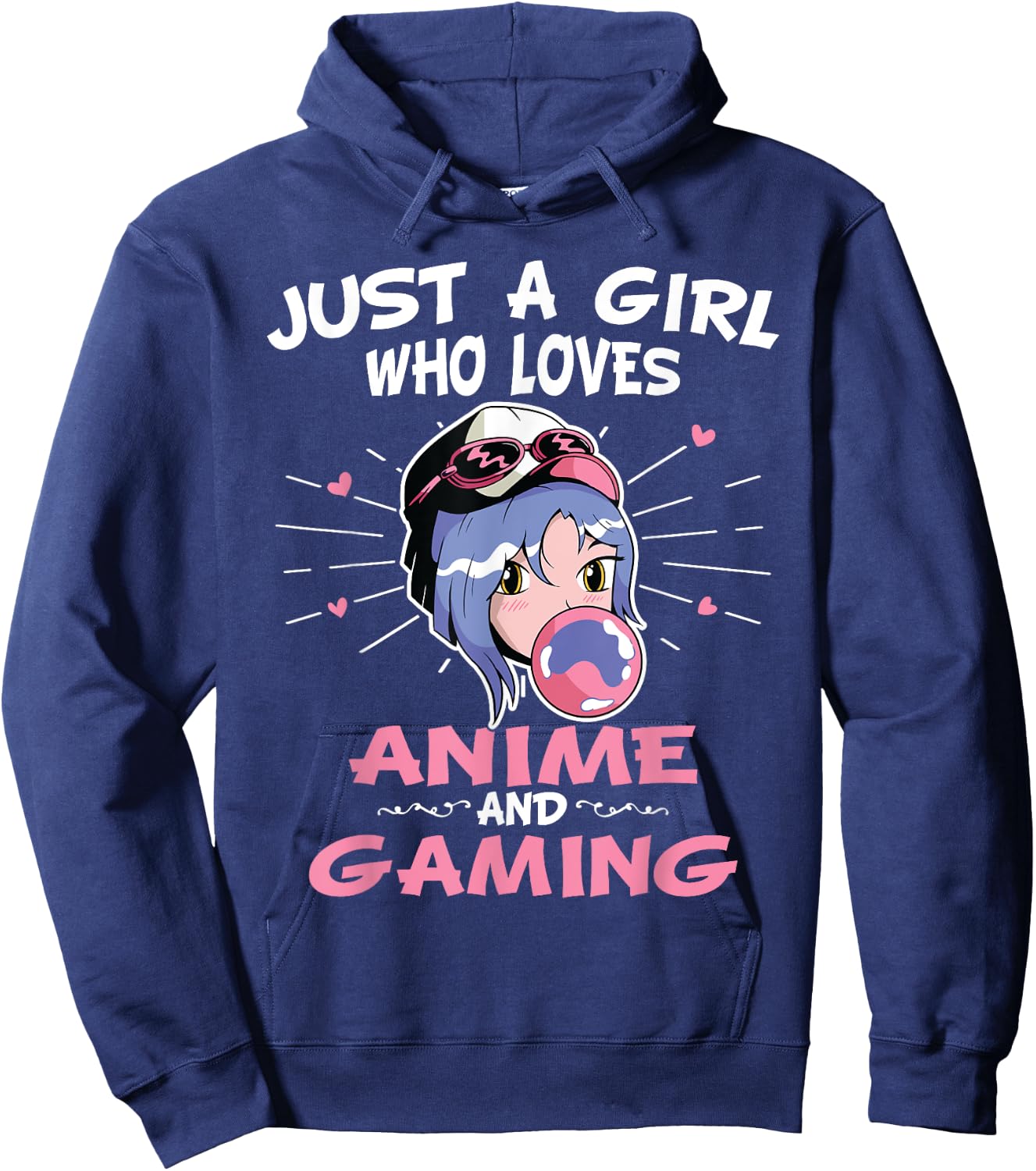 Just A Girl Who Loves Anime And Gaming Manga Animation Hoodie - Hoodie | Navy