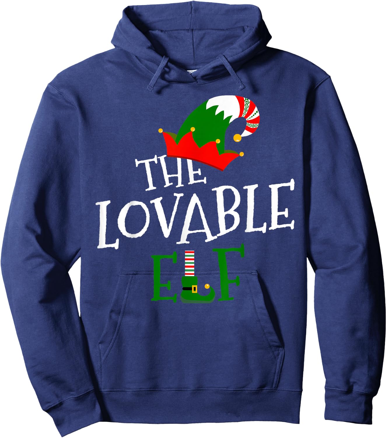 The Lovable Elf Family Matching Group Gift Christmas Costume Hoodie - Hoodie | Navy