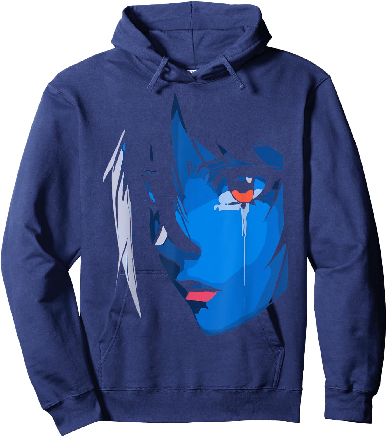 Sad Anime Girl Gamer Indie Aesthetic Japanese Vaporwave Hoodie - Hoodie | Navy