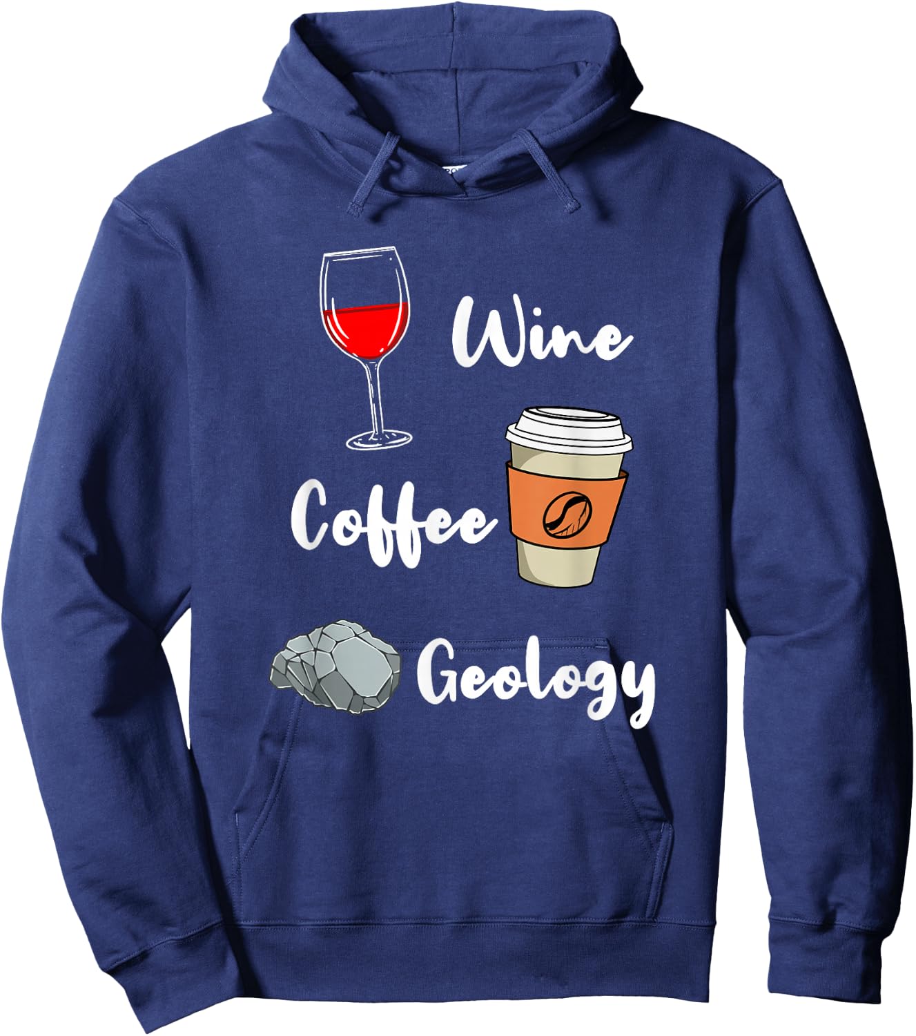 Wine Coffee Geology Hoodie - Hoodie | Navy