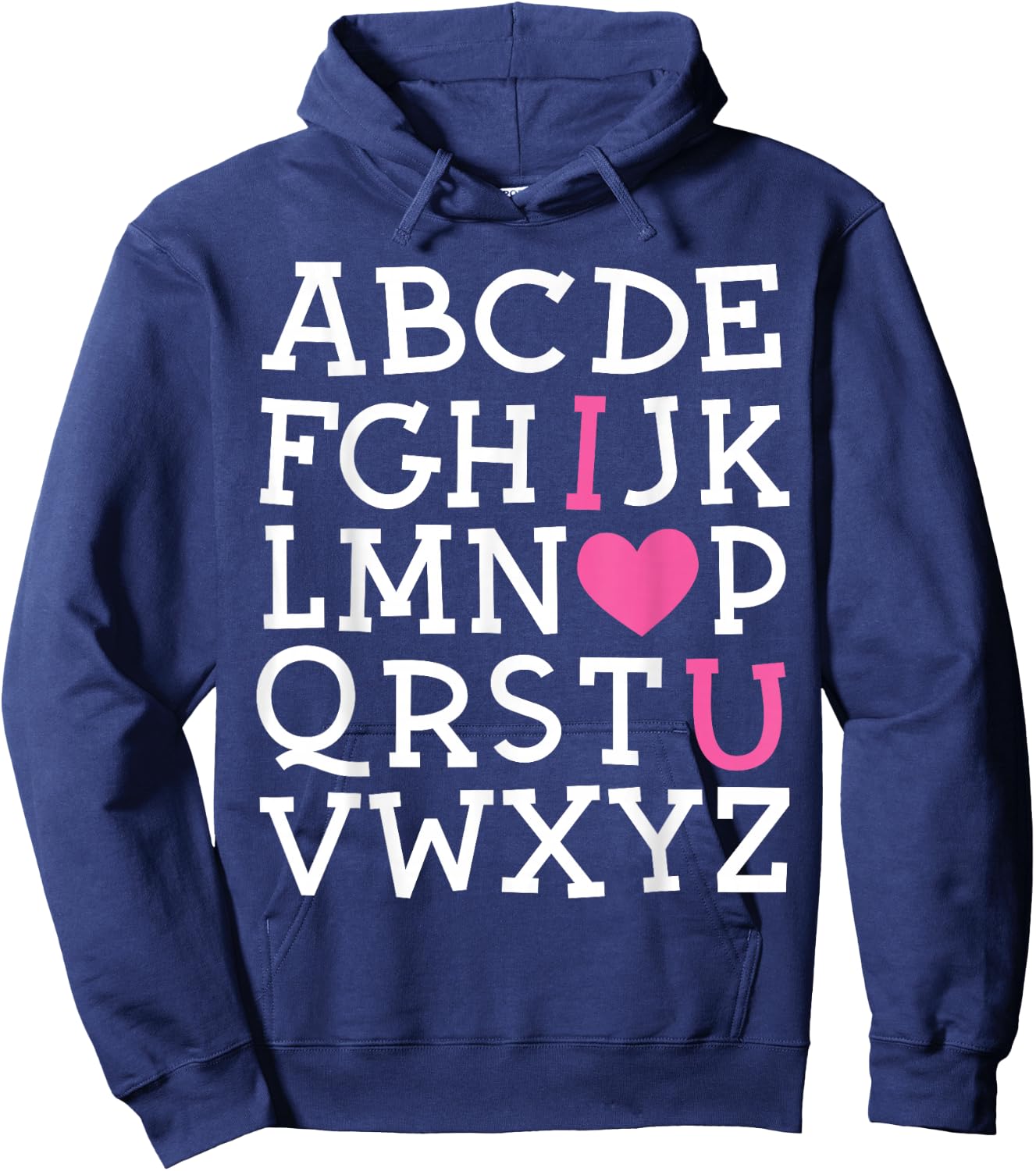 Valentines Day ABC I Love You Alphabet Teacher Girls Boys Hoodie - Hoodie | Navy