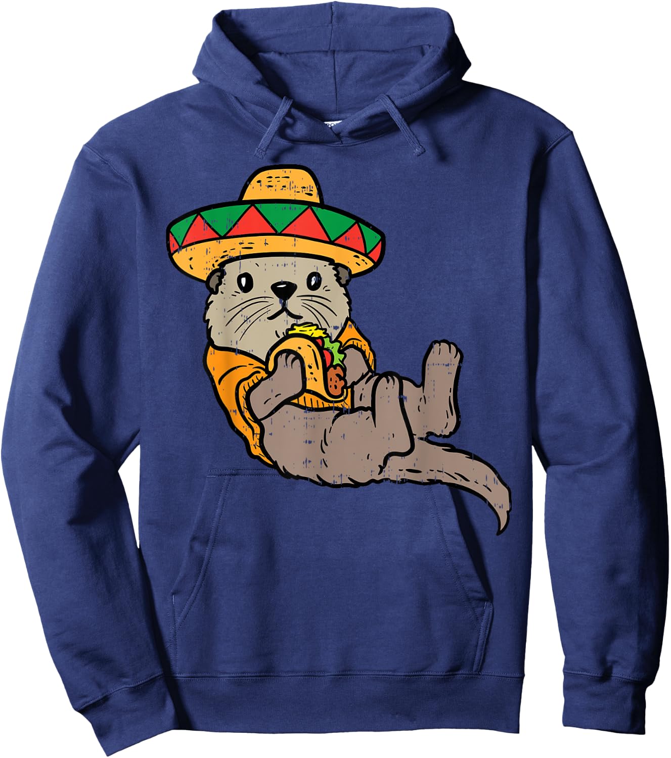 Mexican Otter Sombrero Taco Cinco De Mayo Fiesta Animal Hoodie - Hoodie | Navy