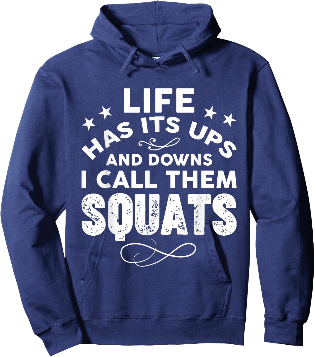 Funny Fitness Gym Workout Weights Squat Men Women Hoodie - Hoodie | Navy
