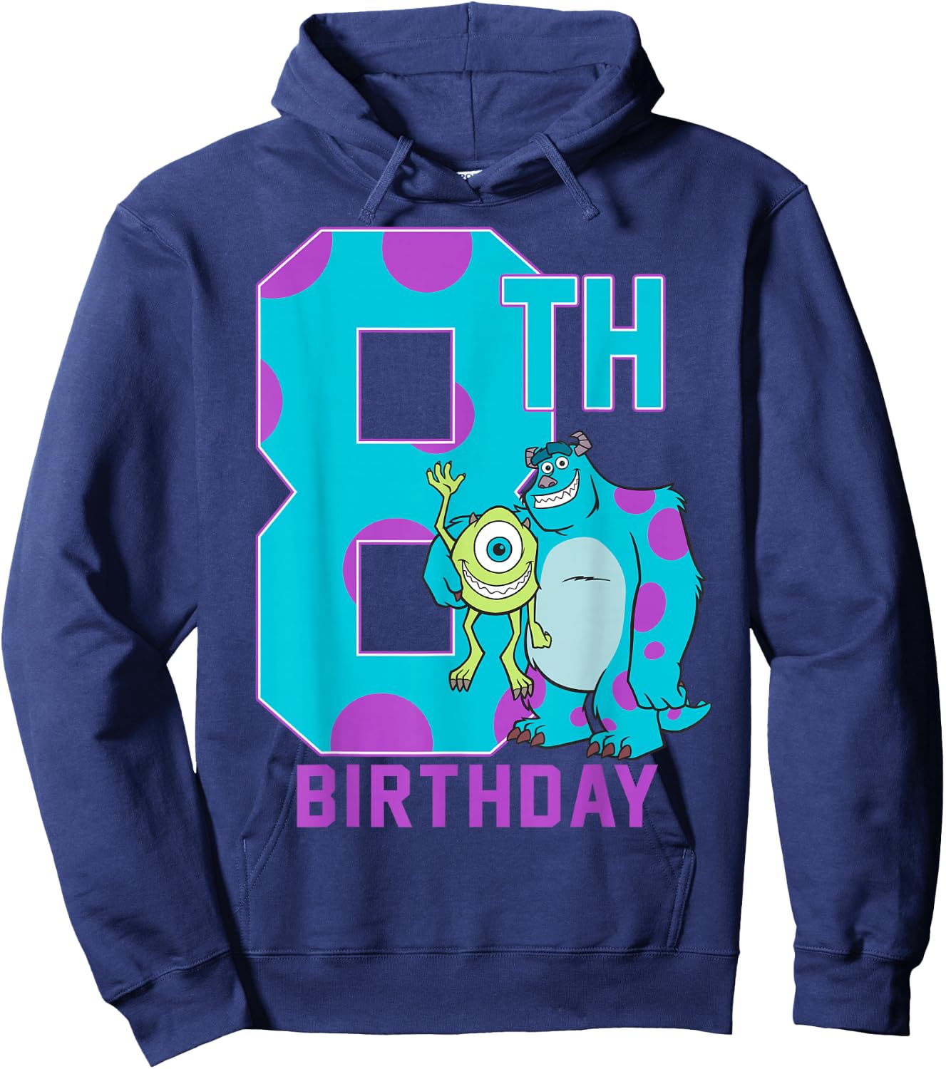 Disney Pixar Monsters Inc. Mike & Sully Happy 8th Birthday Hoodie - Hoodie | Navy