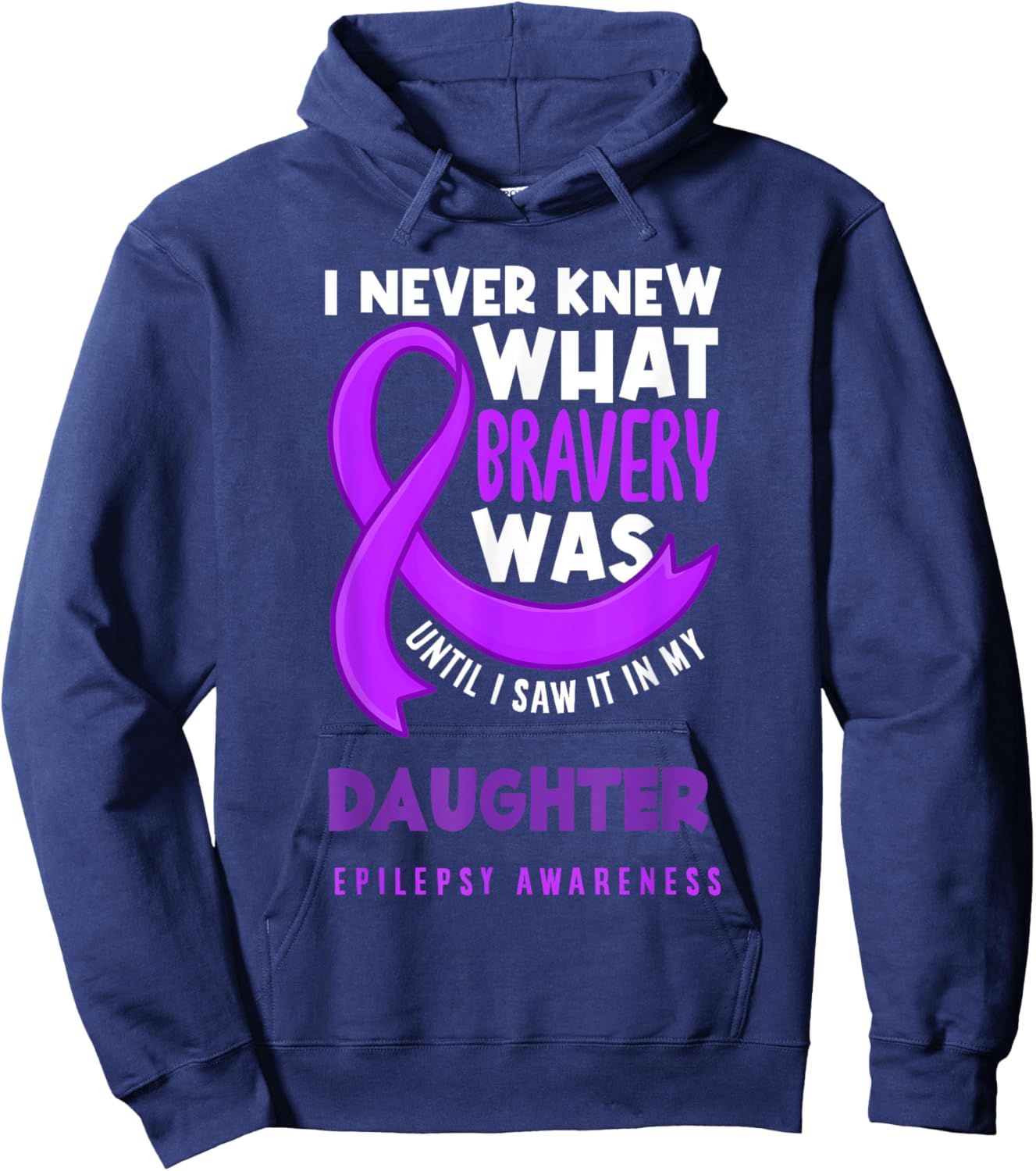 Daughter Mom Dad Epilepsy Support Epilepsy Awareness Hoodie - Hoodie | Navy