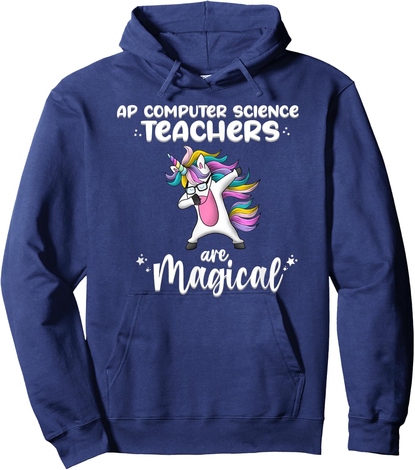 Unicorn Girl AP Computer Science Teacher Gift Awesome Funny Hoodie - Hoodie | Navy