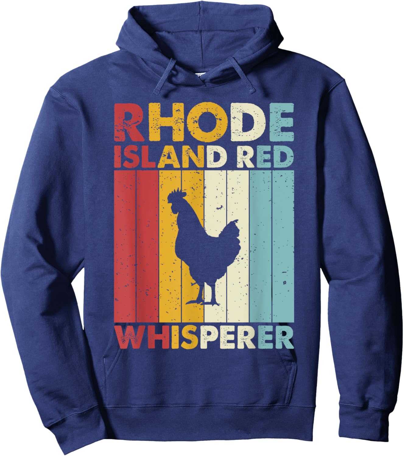 Chicken Dad Mom Whisperer - Farmer Vintage Rhode Island Red Hoodie - Hoodie | Navy