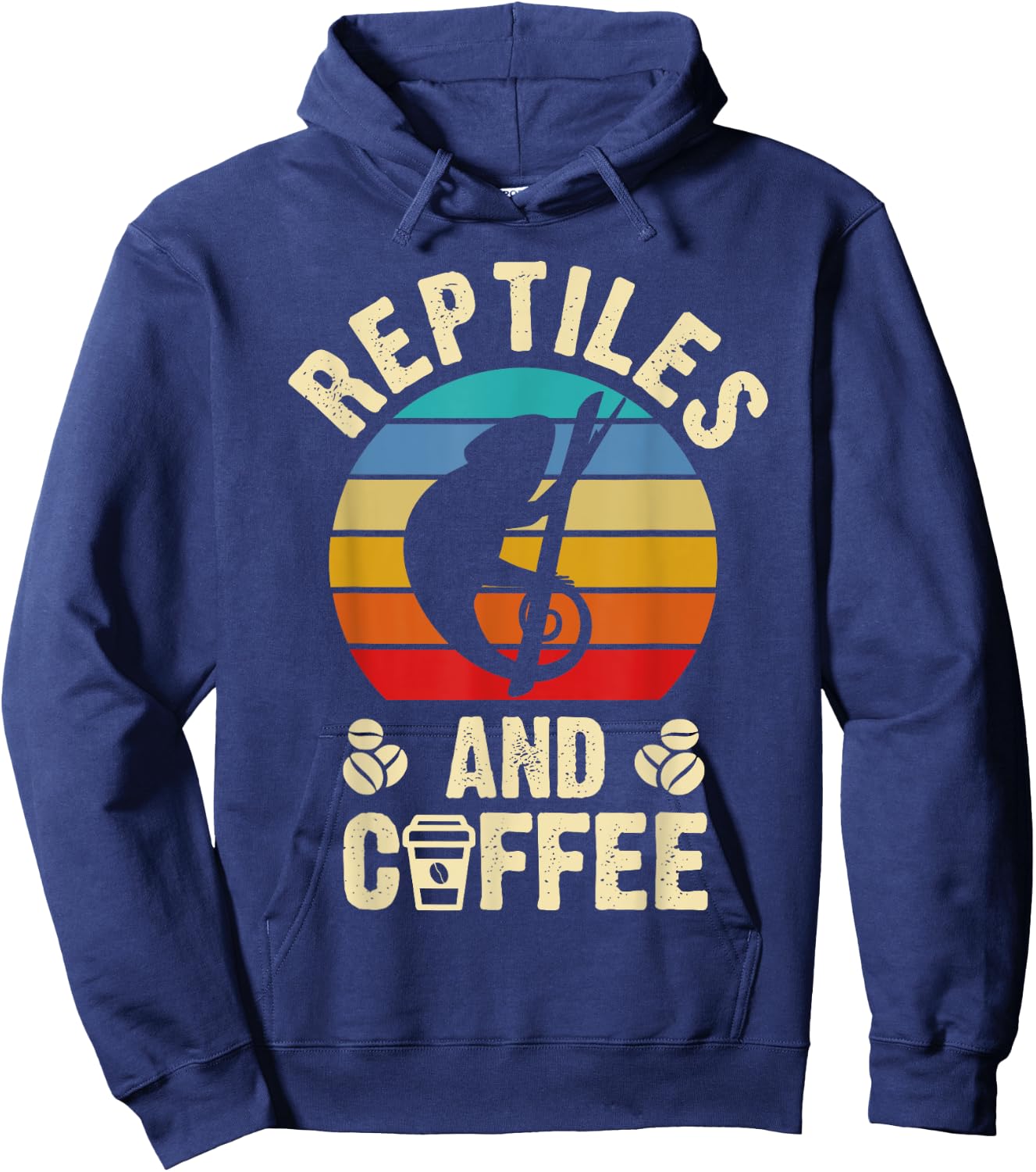 I like Reptiles & Coffee Funny vintage Pet theme lover gift Hoodie - Hoodie | Navy