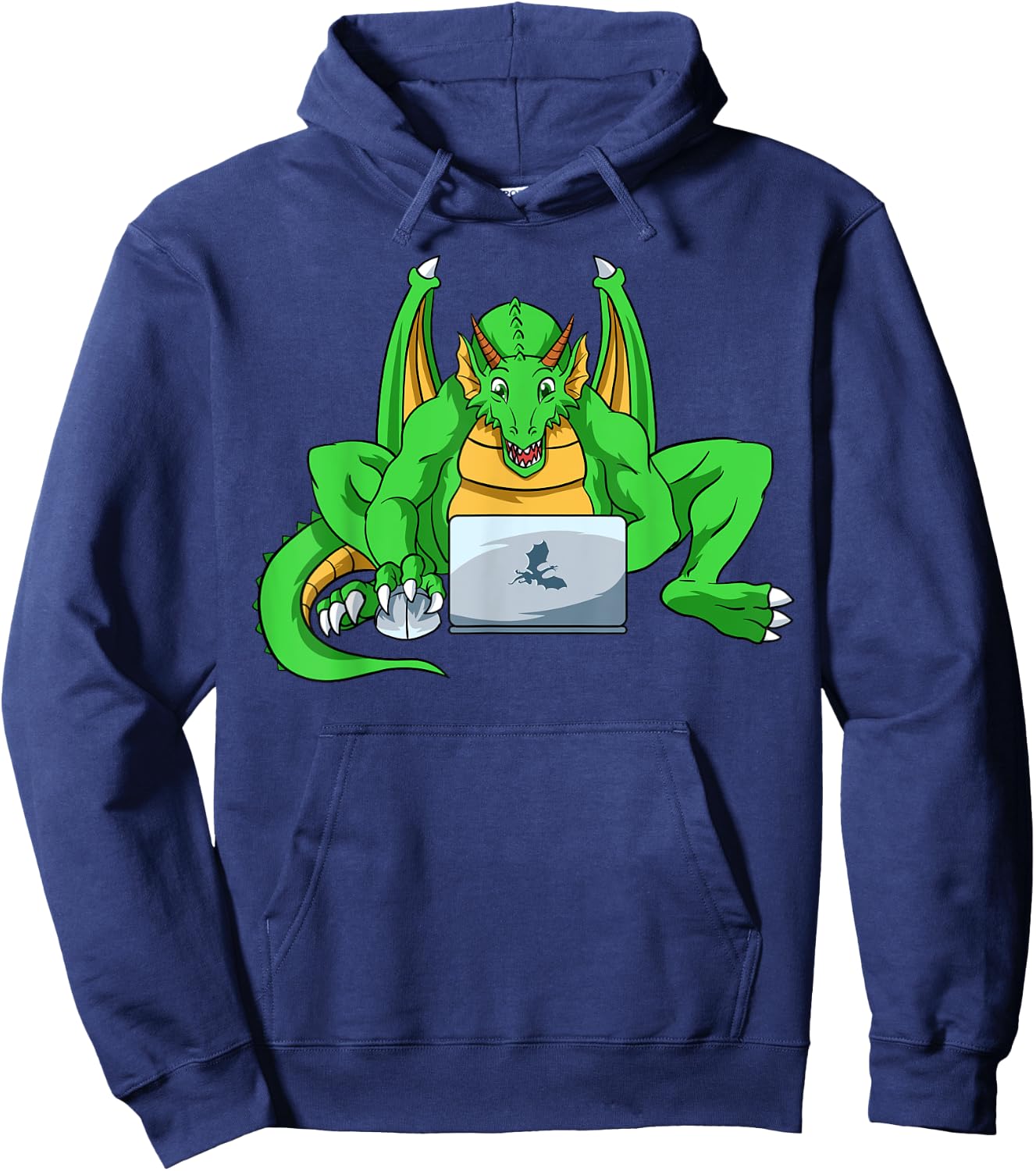 Funny Dragon Winged Flying Fire Breathing Mythical Creature Hoodie - Hoodie | Navy