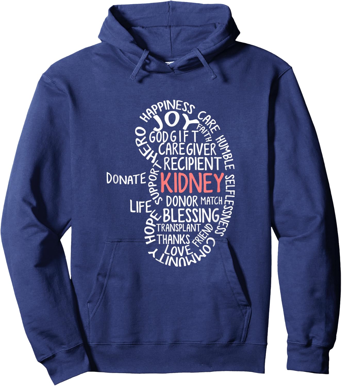 Kidney Organ Donor Get Well Soon Shirts -Adults Black Cotton 65% Polyester 35% Modern Short Sleeve Classic Fit Small Donor Awareness Hoodie - Hoodie | Navy