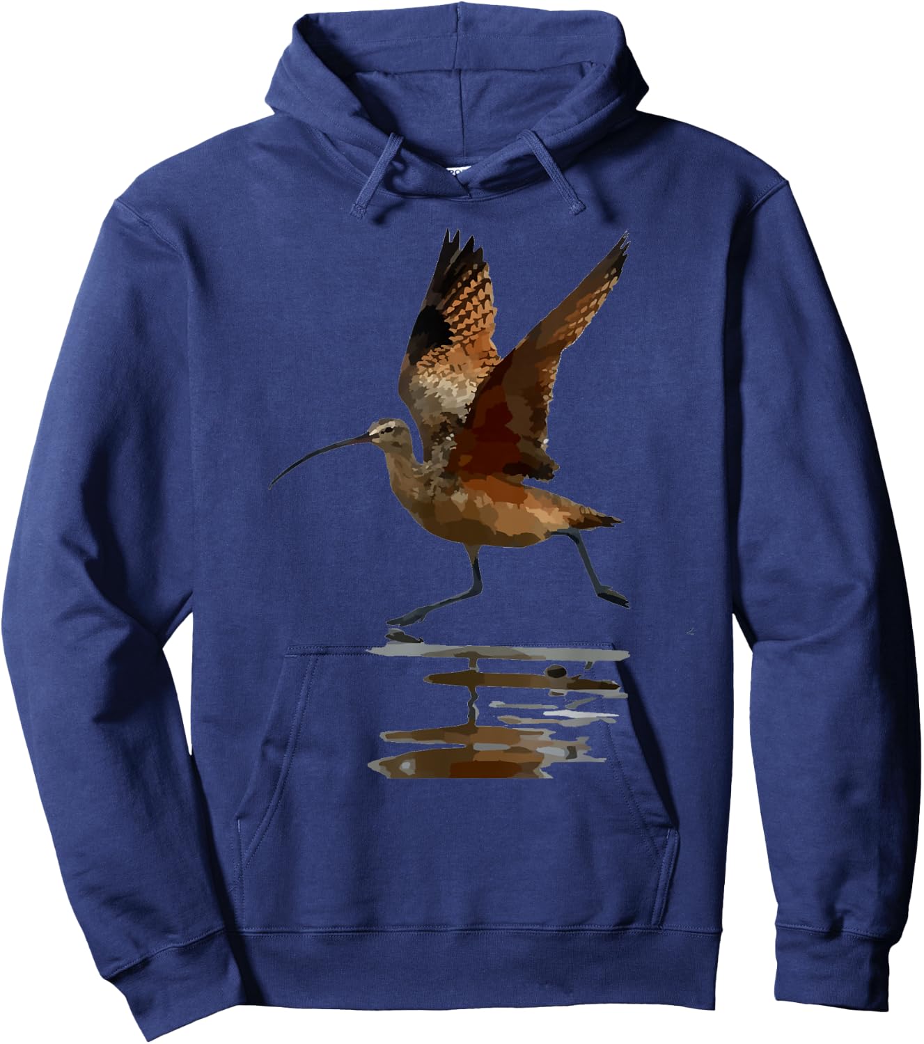 Curlew Bird Art Illustration Hoodie - Hoodie | Navy