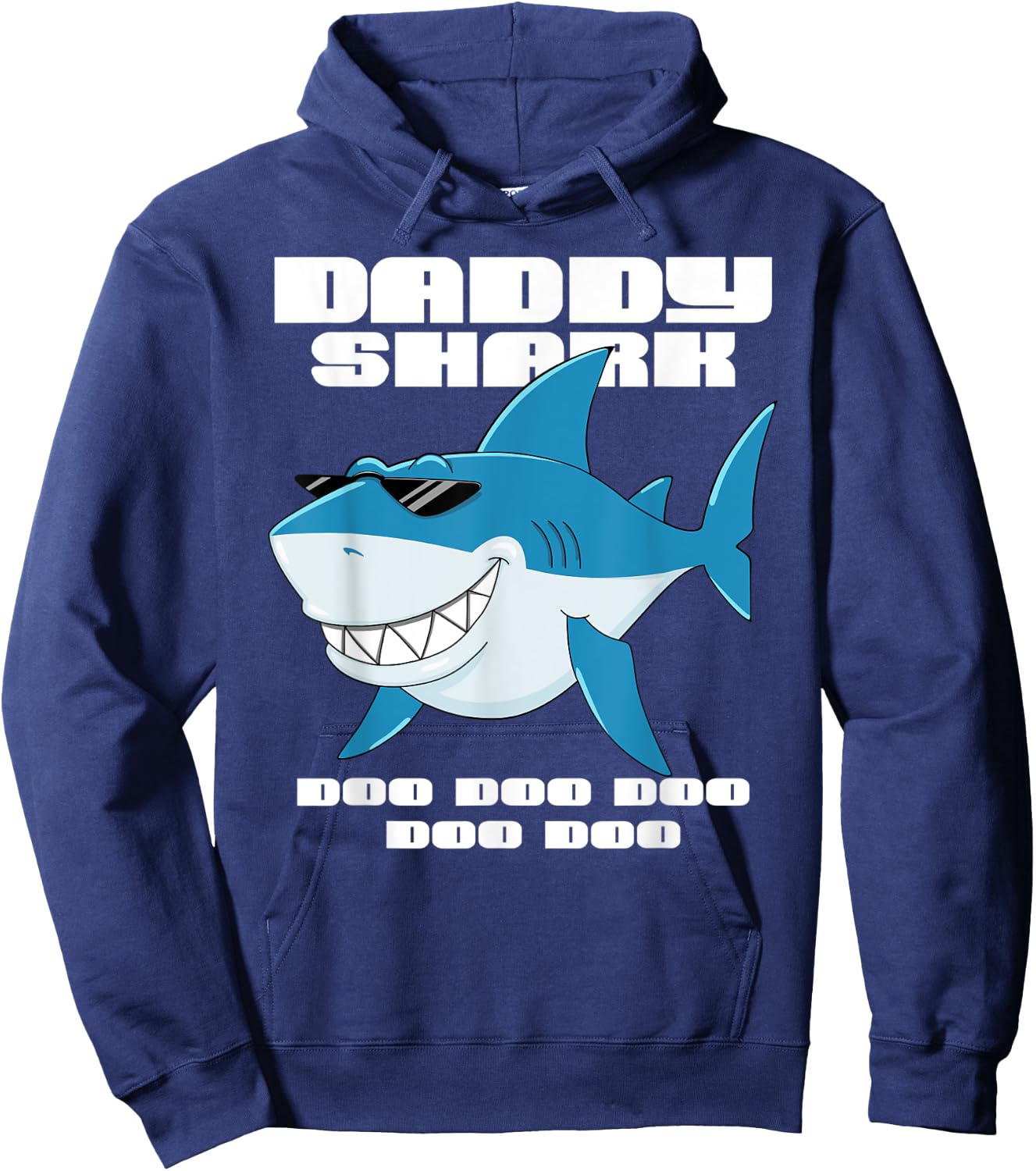 Daddy Shark shirt Funny Fathers Day Gift Kids dad Hoodie - Hoodie | Navy