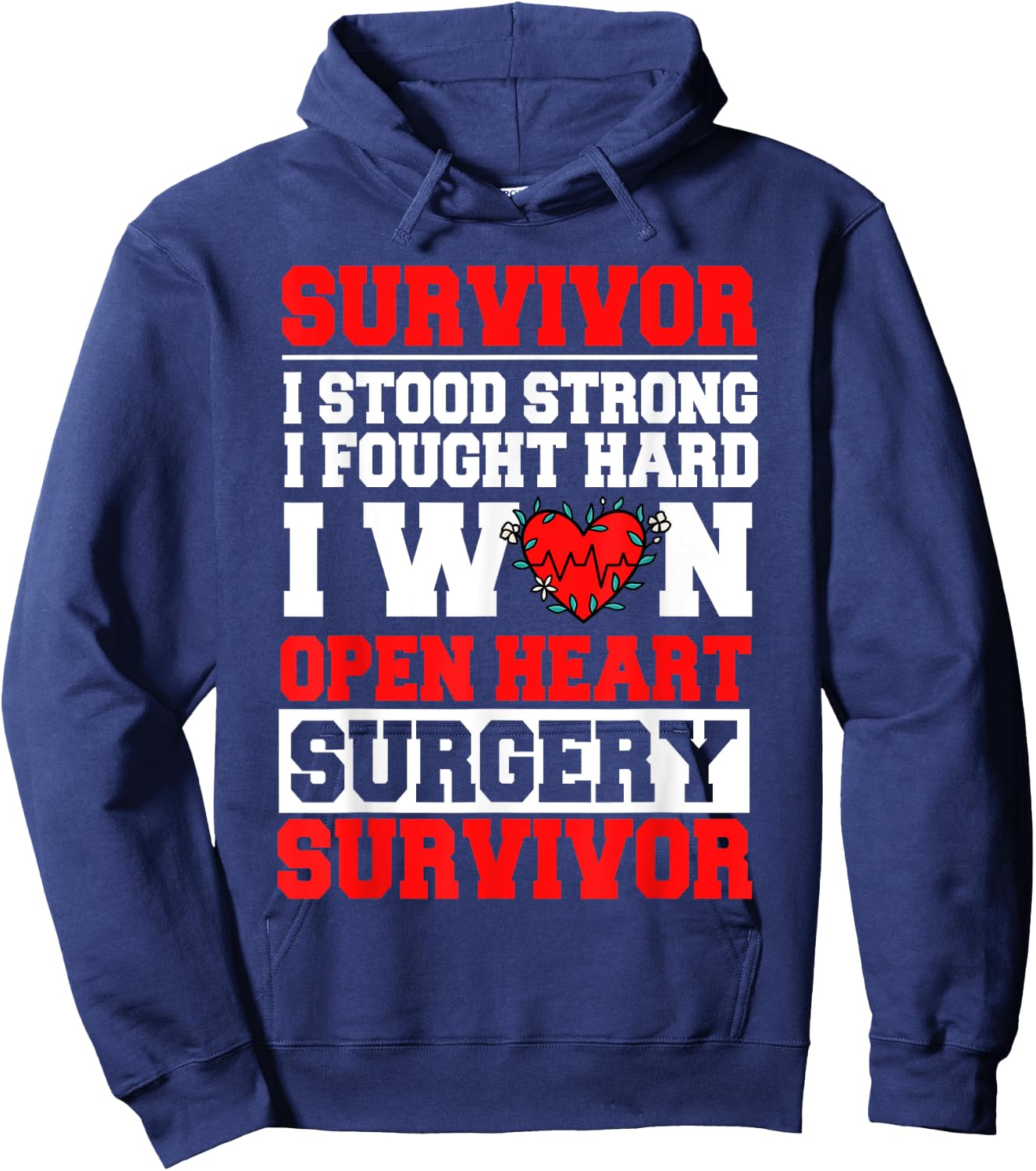 Open Heart Bypass Surgery Coronary Artery Patient Hoodie - Hoodie | Navy