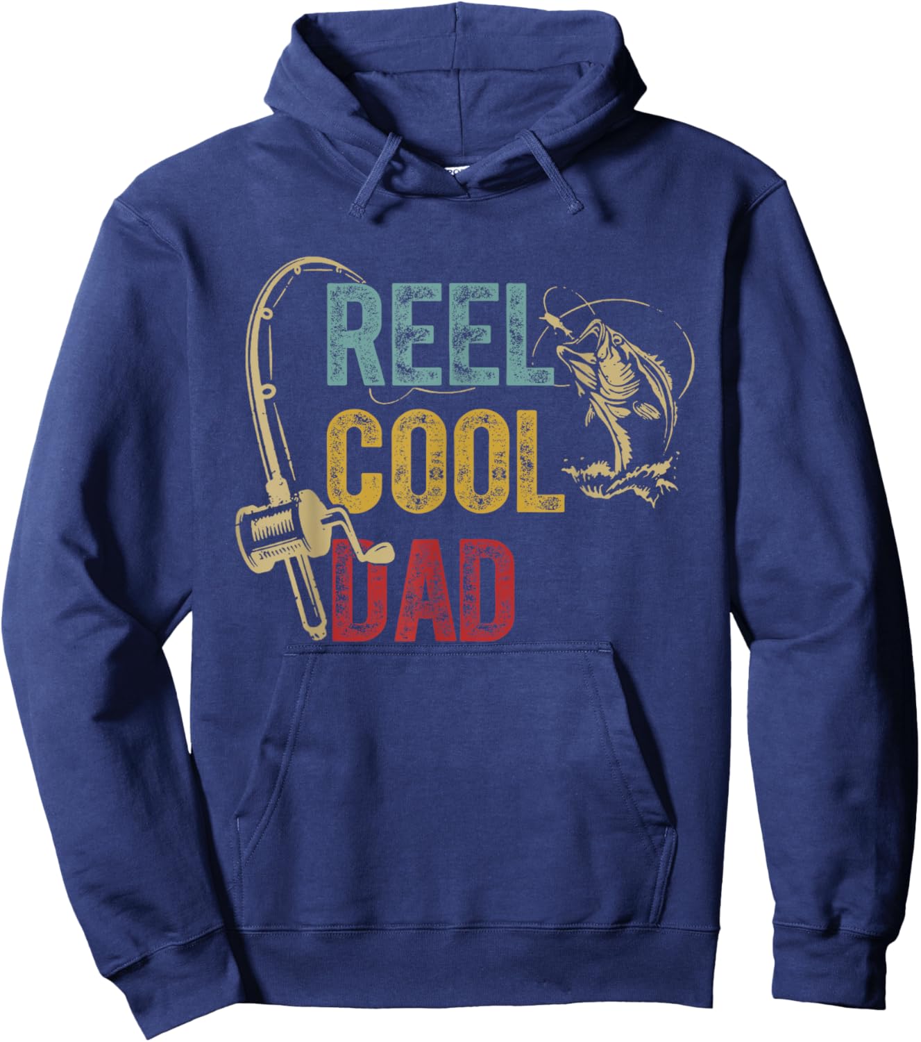Reel Cool Dad Fishing Shirt Father's Day Fisherman Hoodie - Hoodie | Navy