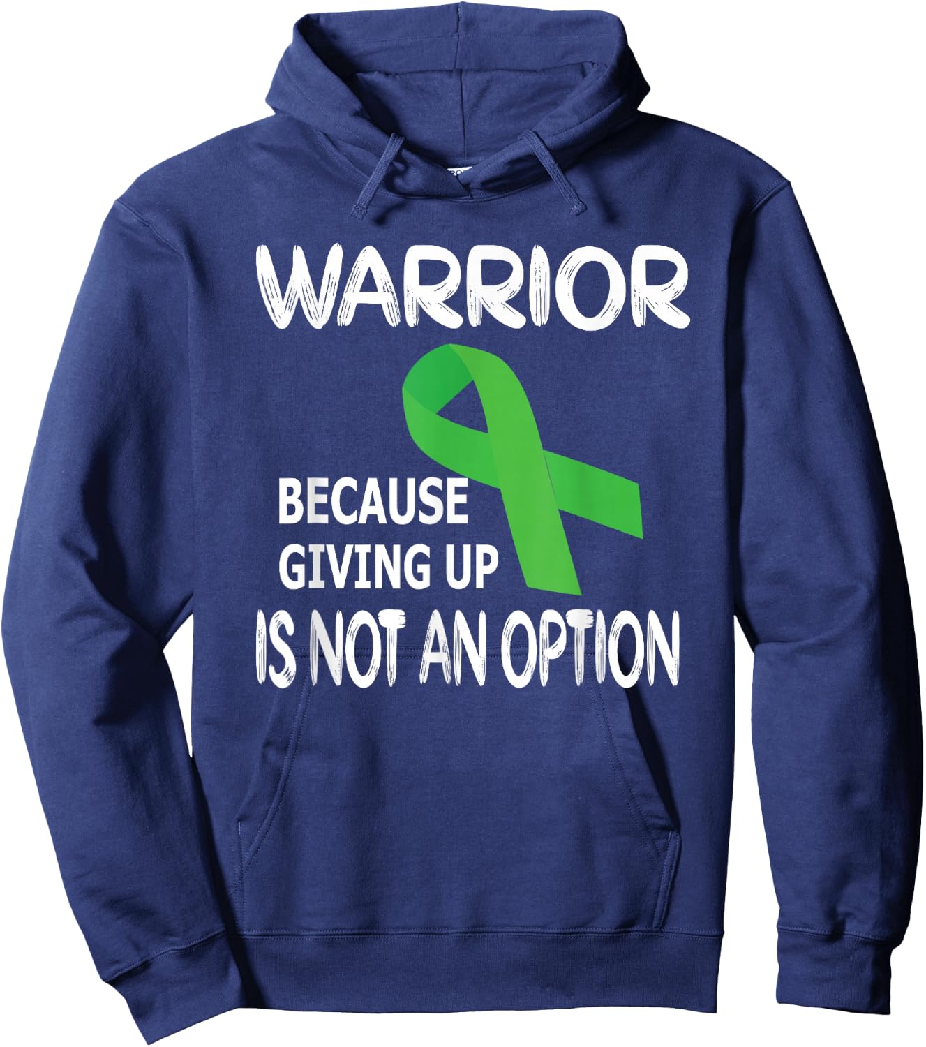 Traumatic Brain Injury Warrior | Green Ribbon TBI Month Hoodie - Hoodie | Navy