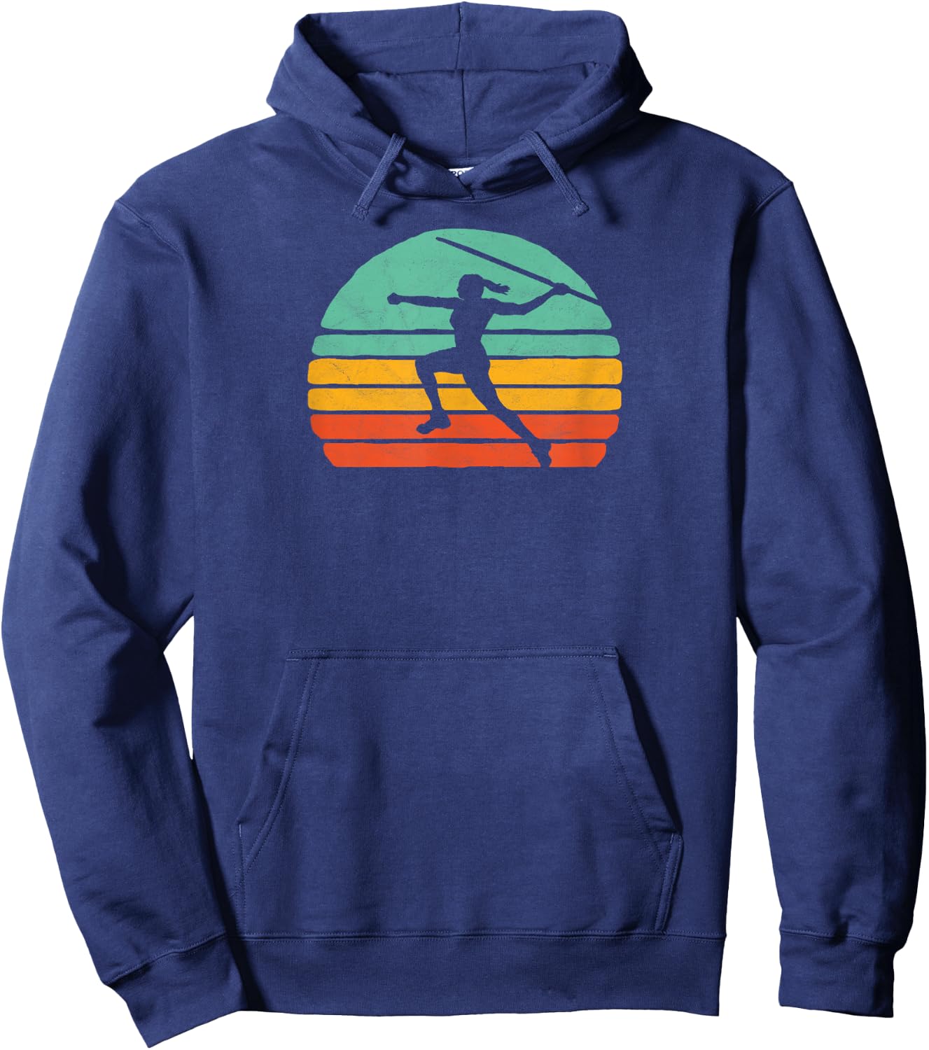 Vintage Vibe Eighties Track & Field Javelin Girl Retro Hoodie - Hoodie | Navy