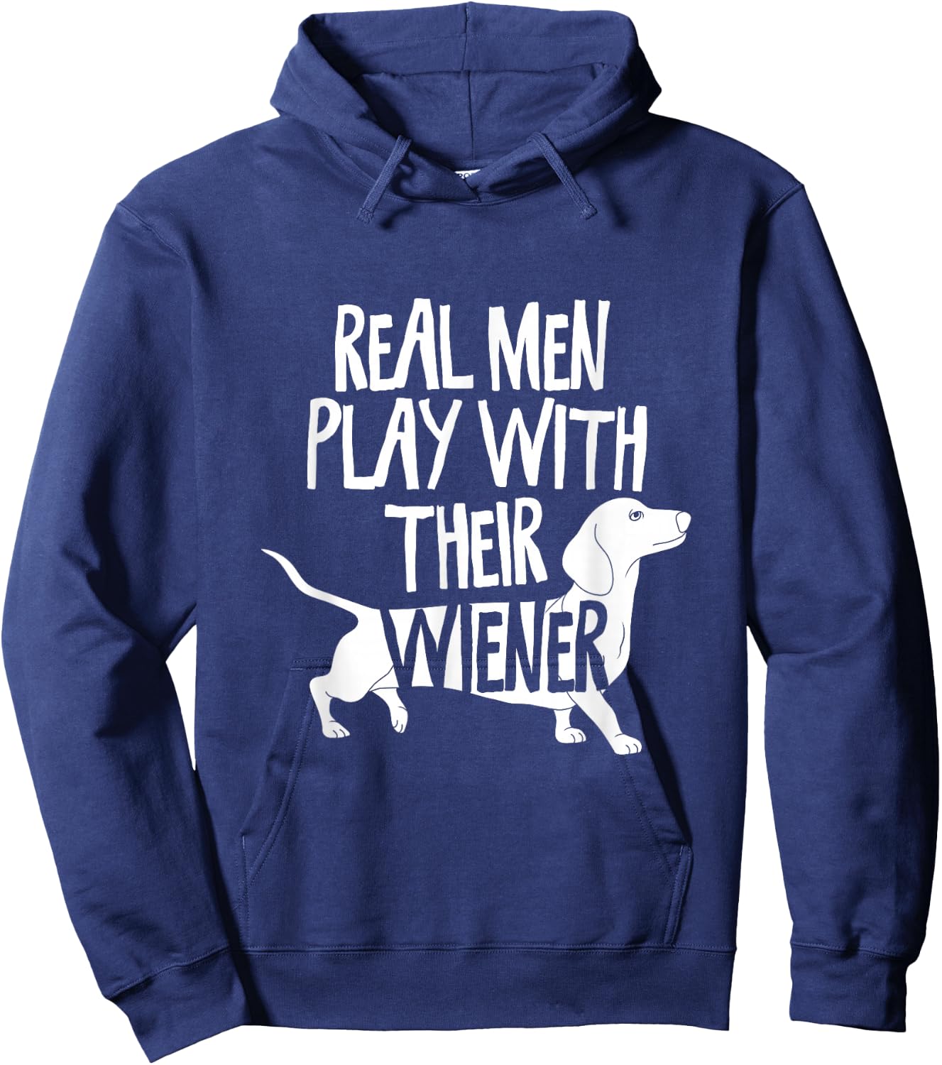 Real Men Play With Their Viennese I Dachshund Wine Dog Hoodie - Hoodie | Navy