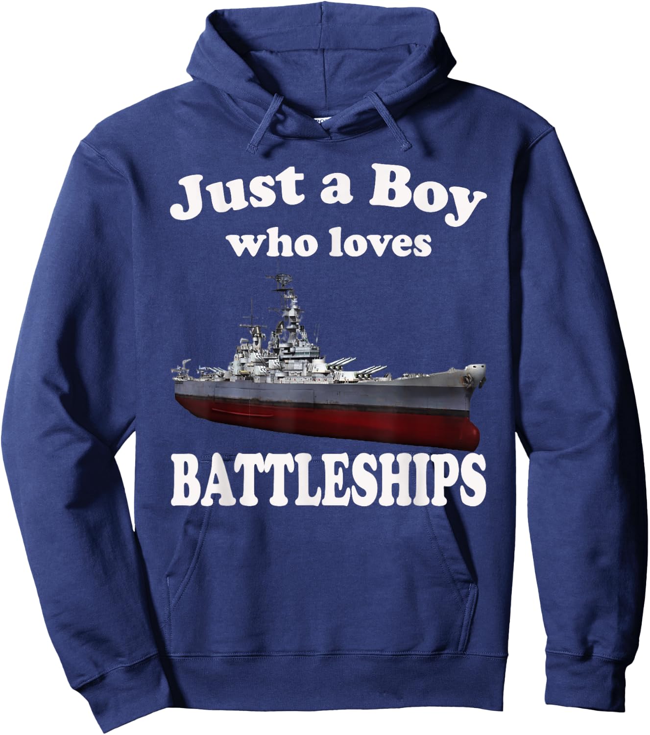 Boy Who Loves Battleship USS New Jersey BB-62 WW2 Warship Hoodie - Hoodie | Navy