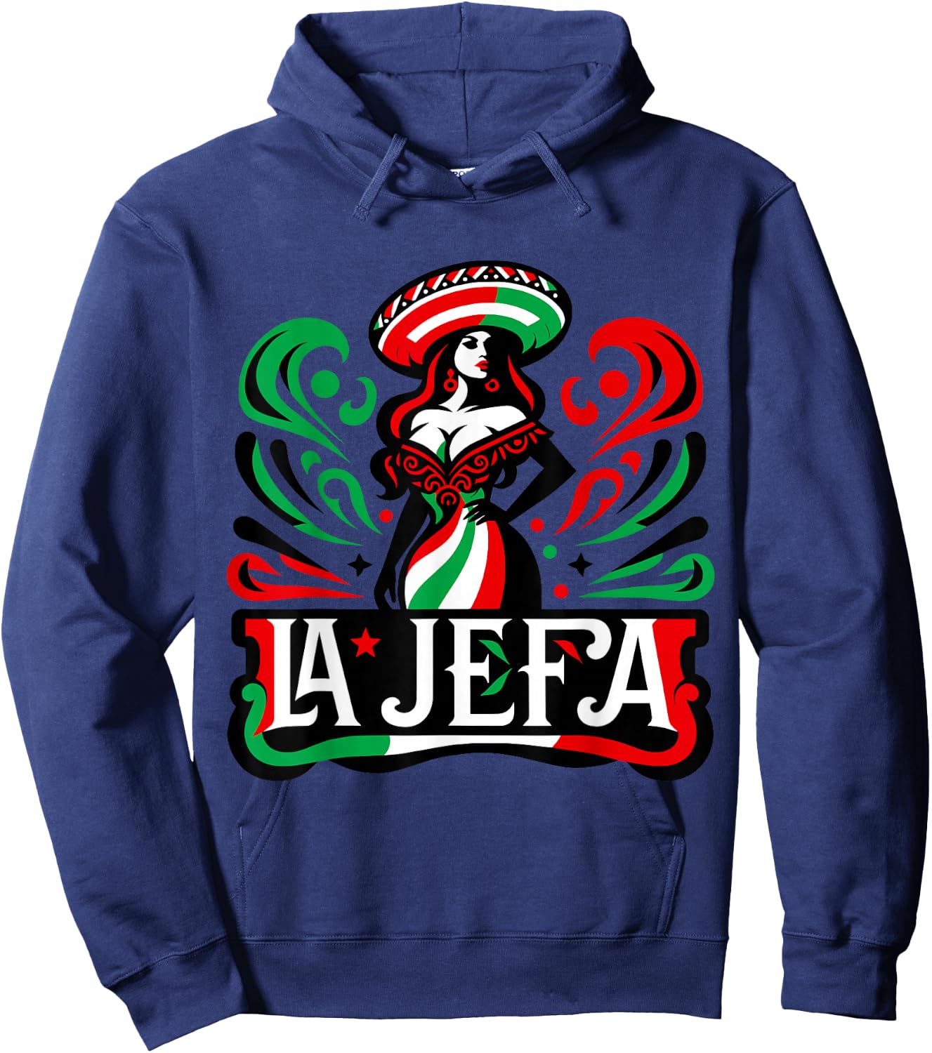 La Jefa The Boss in Spanish Funny Mexican Quote Hoodie - Hoodie | Navy