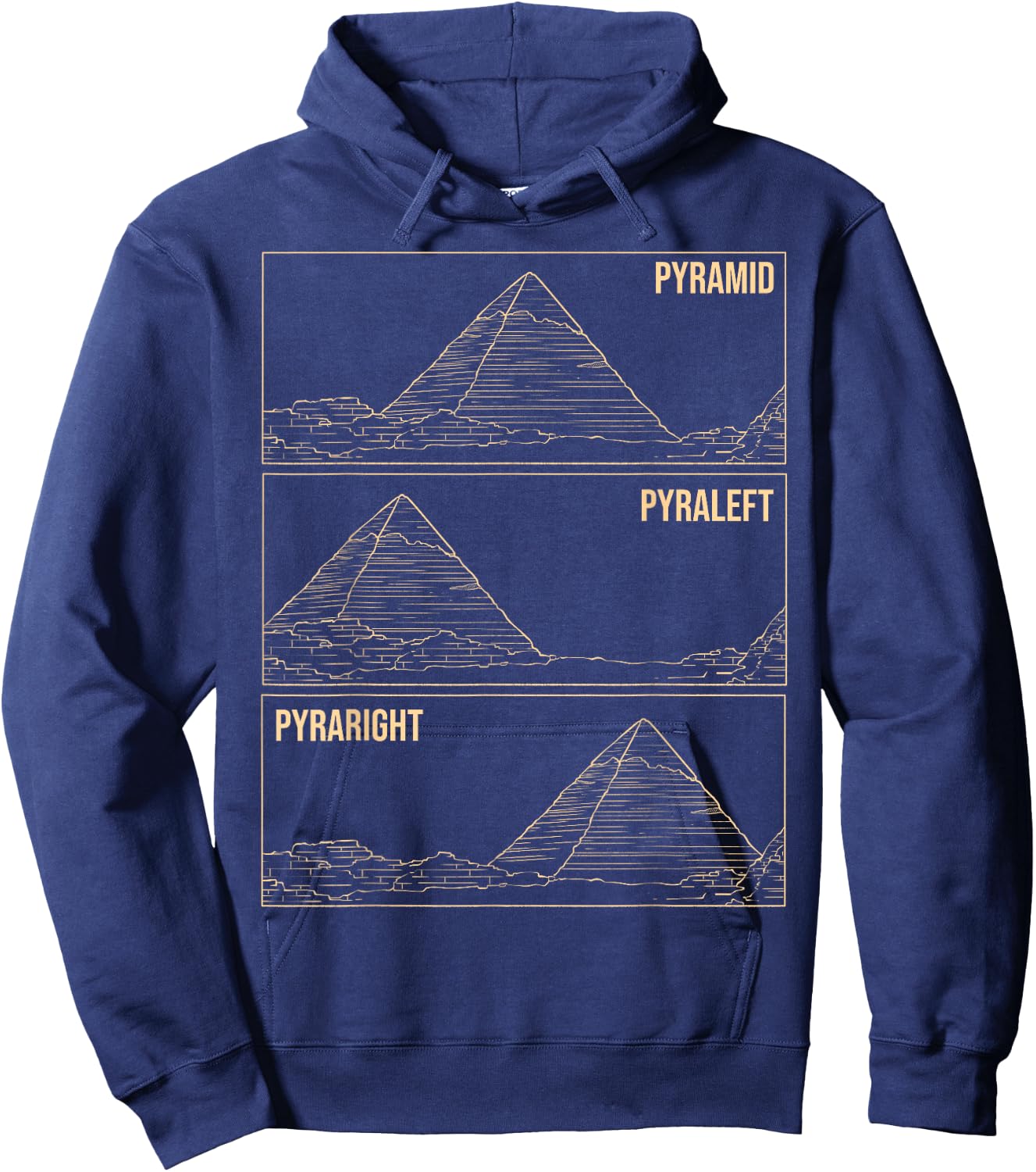 Pyramid Meme Funny Ancient Egypt Pyramids Egyptian Gift Hoodie - Hoodie | Navy
