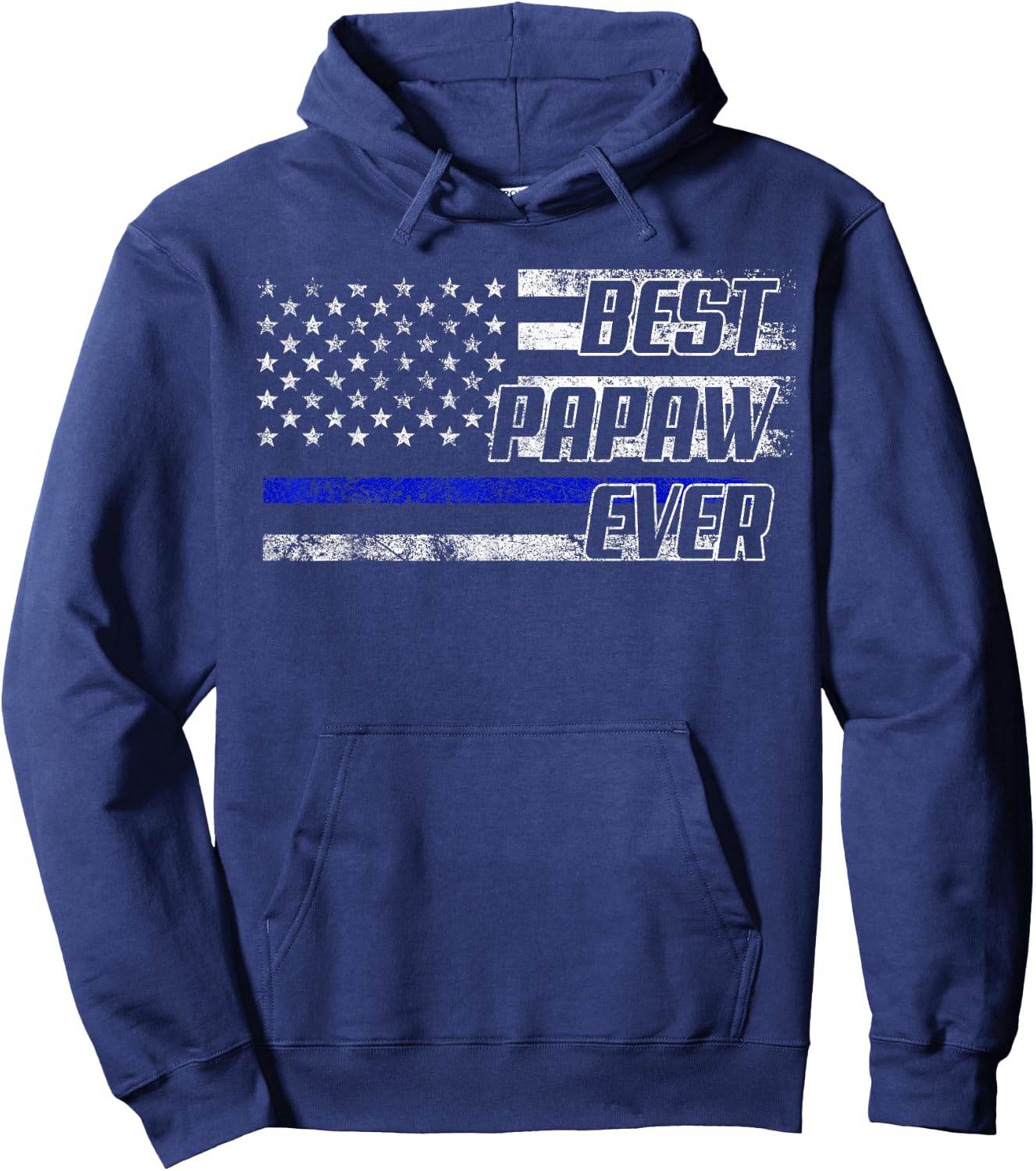 Cop Police Papaw American Flag Father's Day Hoodie - Hoodie | Navy