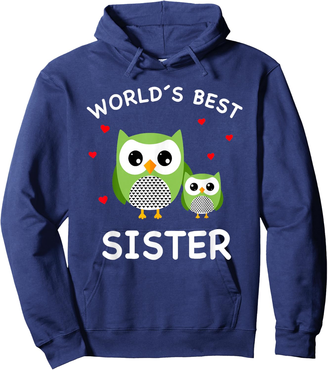 World's Best Owl Sister - Cute Animal Owls Best Sister Ever Hoodie - Hoodie | Navy