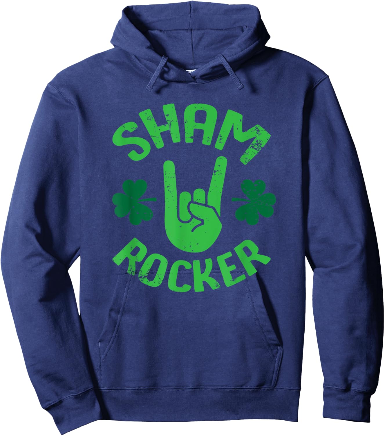 Sham Rocker Funny Rock Musician St. Patty's Day Clover Hoodie - Hoodie | Navy