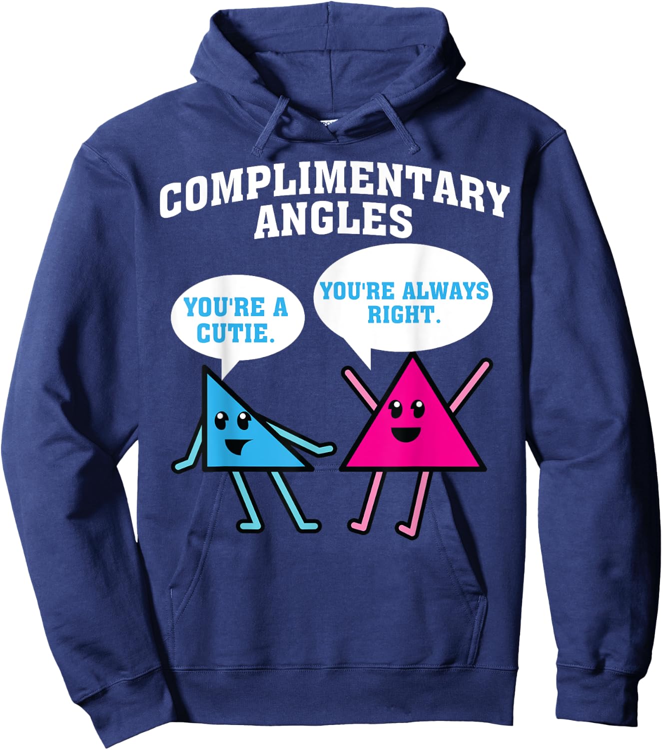 Funny Right Acute Triangle Math Teacher Gift Cool Geometry Women Girls Kids Hoodie - Hoodie | Navy