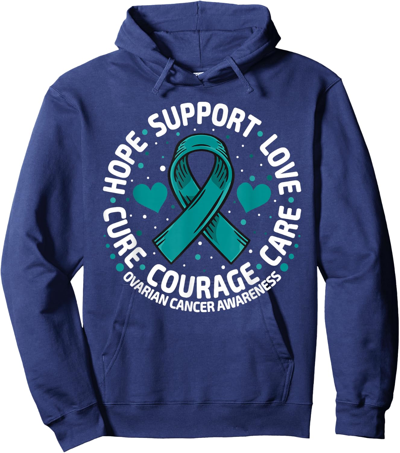 Ovarian Cancer Support Family Ovarian Cancer Awareness Hoodie - Hoodie | Navy