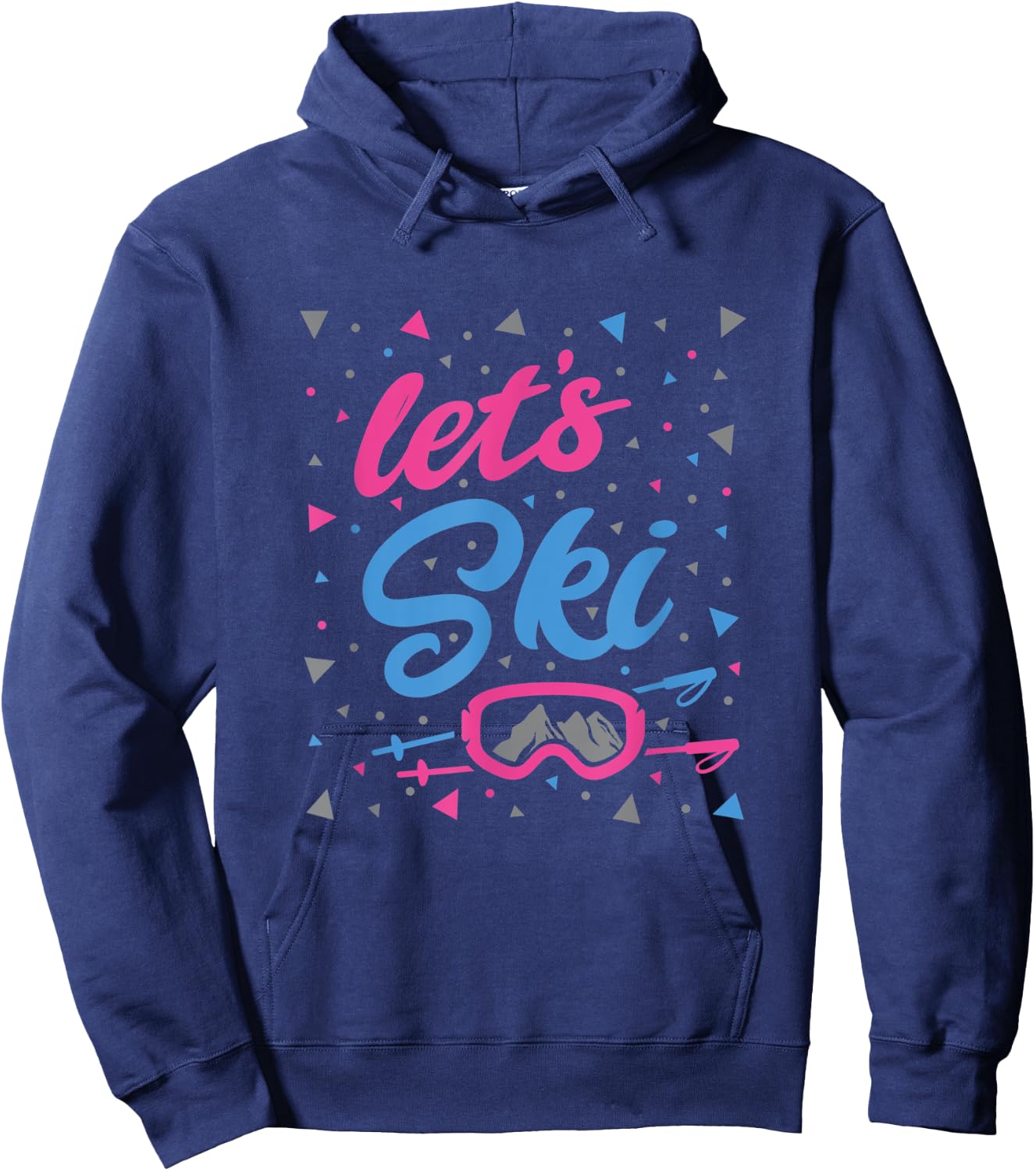 Retro 80's Skiing graphic Snowboarding Lodge wear shirt Hoodie - Hoodie | Navy