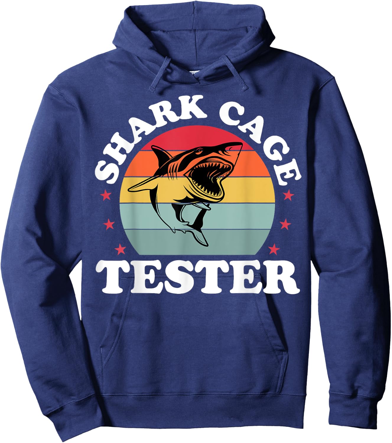 Retro Shark Cage Tester Recovery Funny Leg Arm Amputee Hoodie - Hoodie | Navy