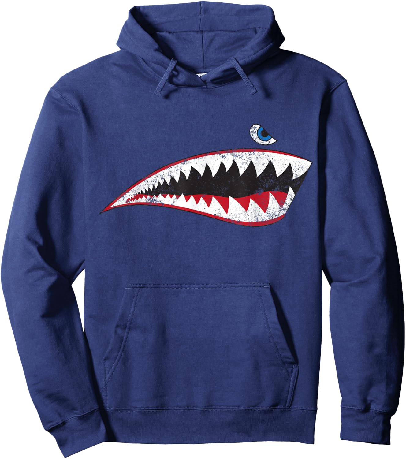 WW2 Nose Art World War II Veteran Vintage Shark Nose Art Hoodie - Hoodie | Navy