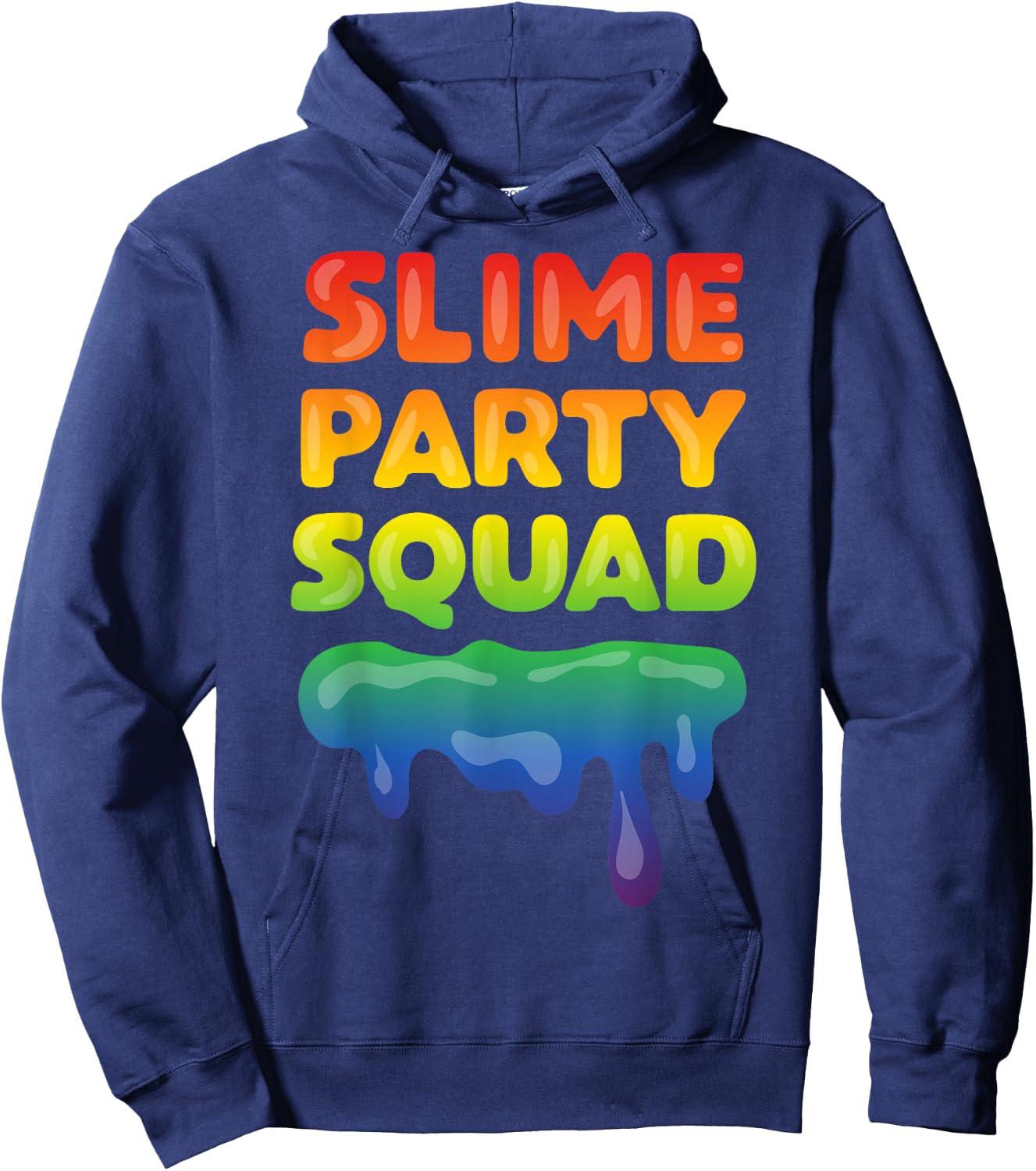 Slime Party Squad Funny Kids Boys Girls Birthday Matching Hoodie - Hoodie | Navy