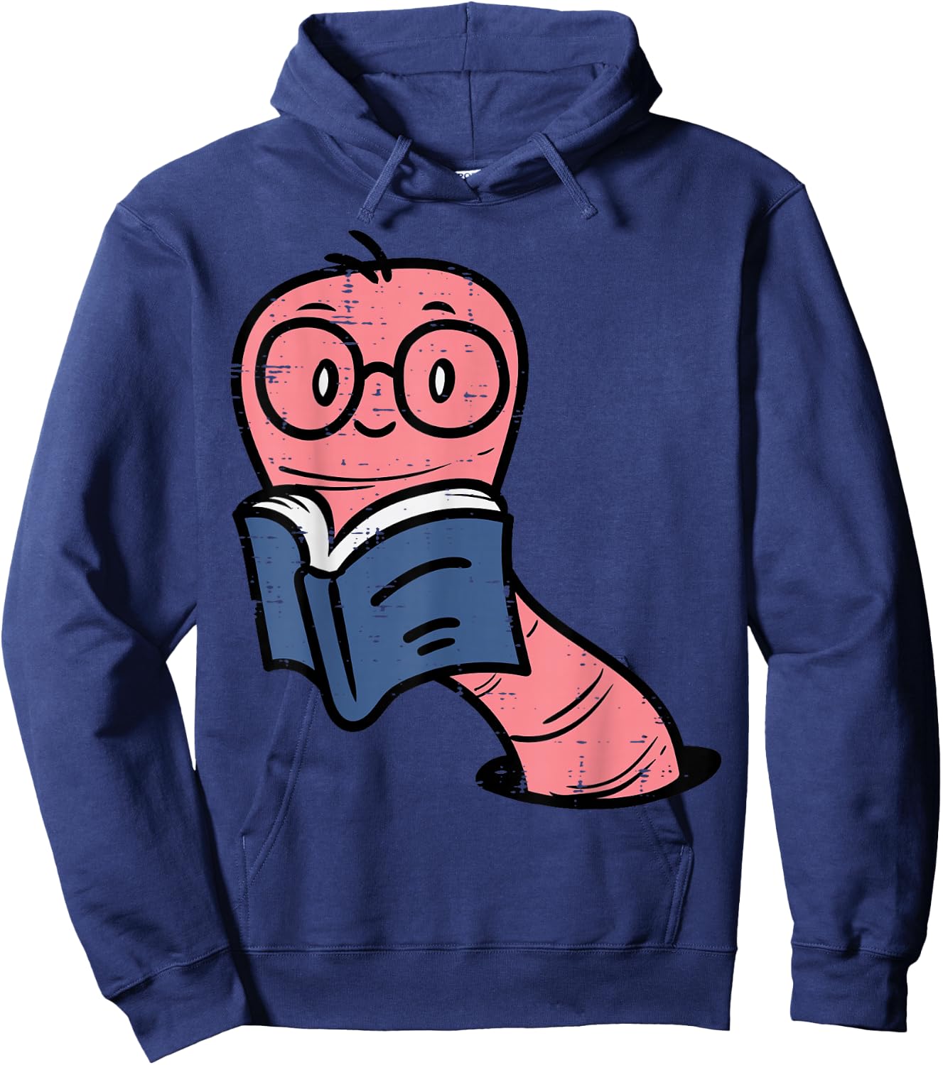 Book Worm Pun Read Reading Librarian America Men Women Kids Hoodie - Hoodie | Navy