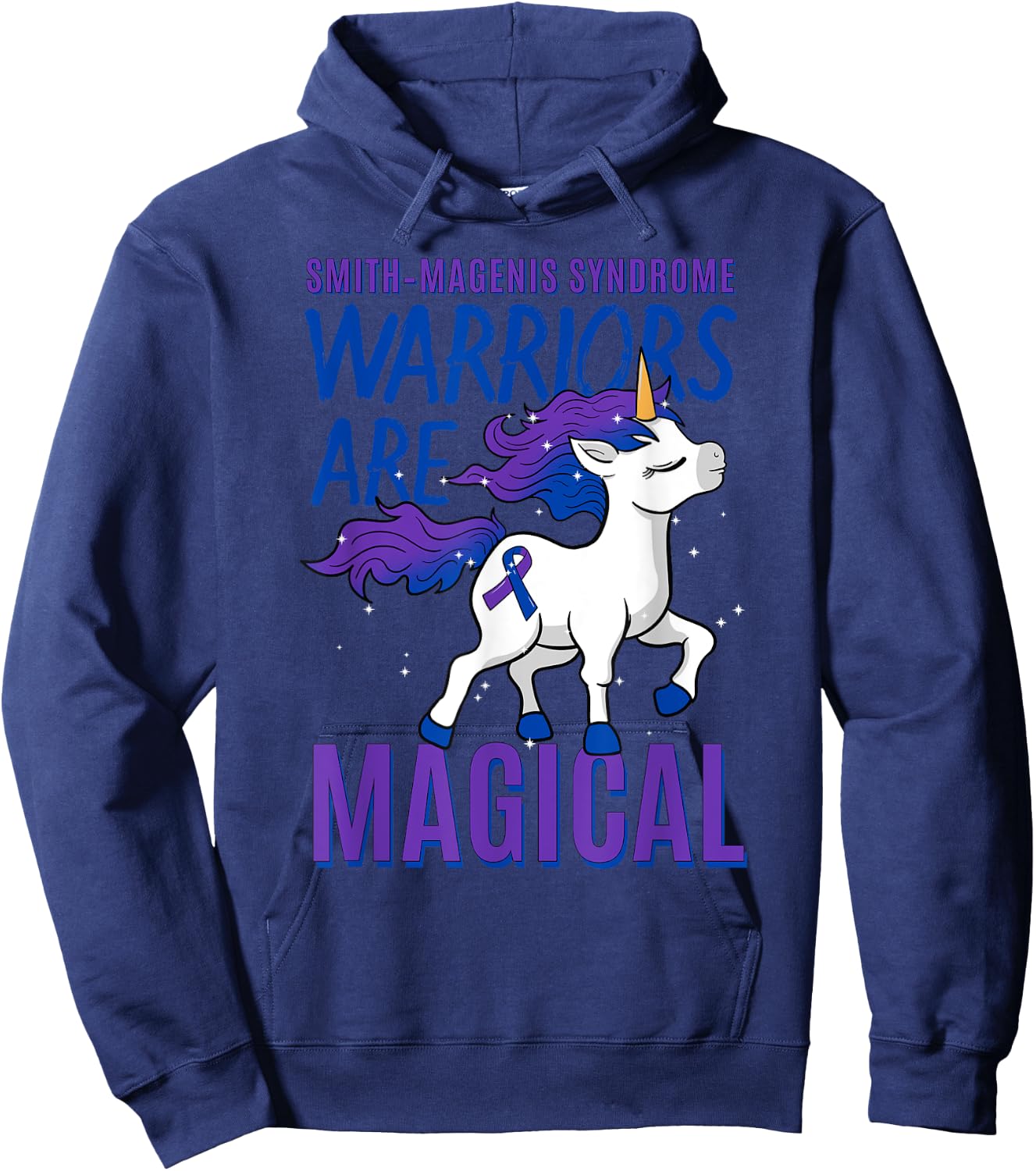 Smith–Magenis Syndrome Developmental Disorder SMS Unicorn Hoodie - Hoodie | Navy