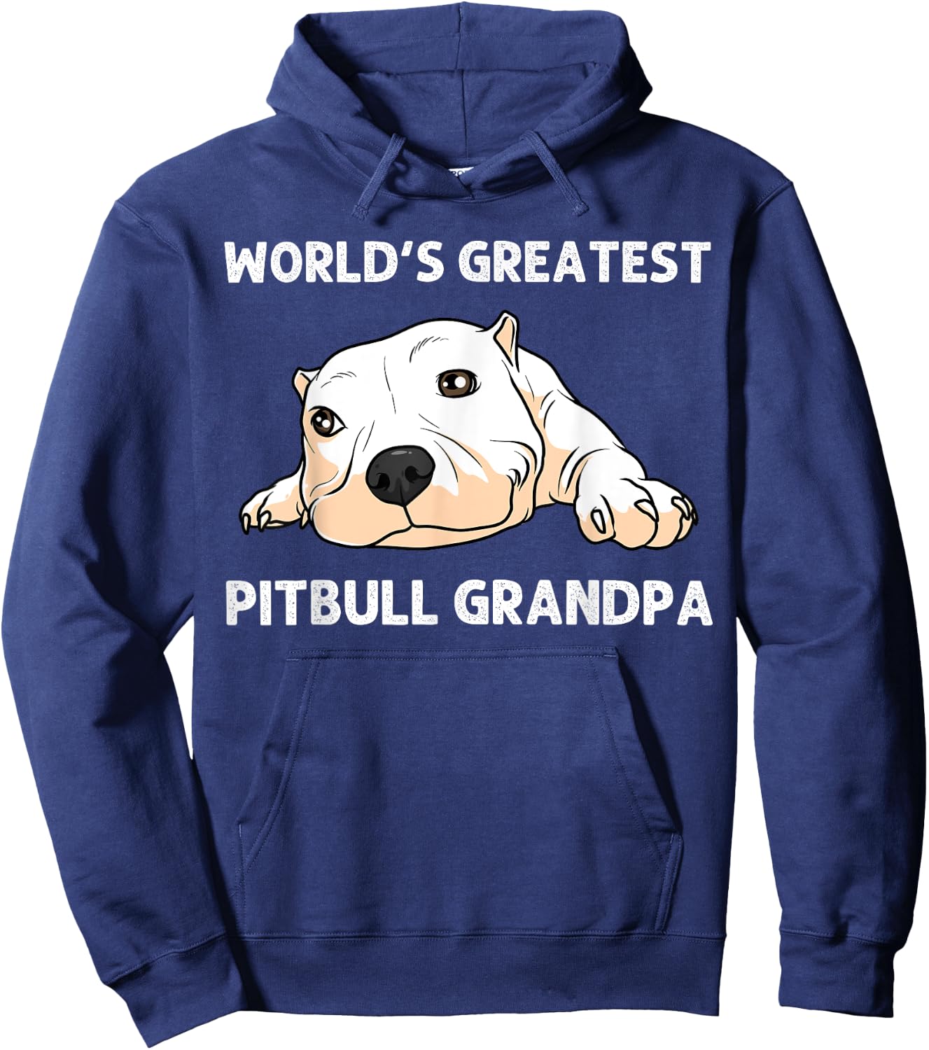 Funny Pitbull Gift Grandpa Men Canine Dog Puppy Animal Hoodie - Hoodie | Navy