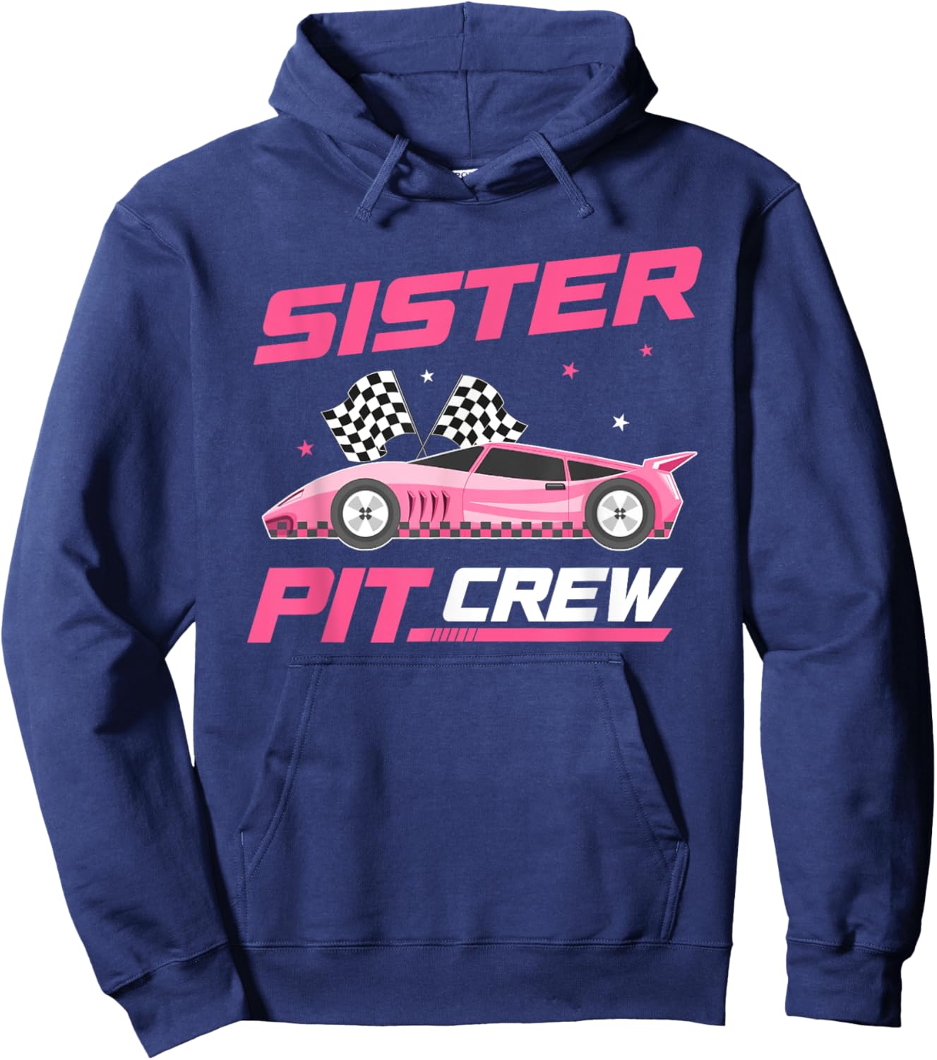 Girl Race Car Birthday Decorations Racing Sister Pit Crew Hoodie - Hoodie | Navy