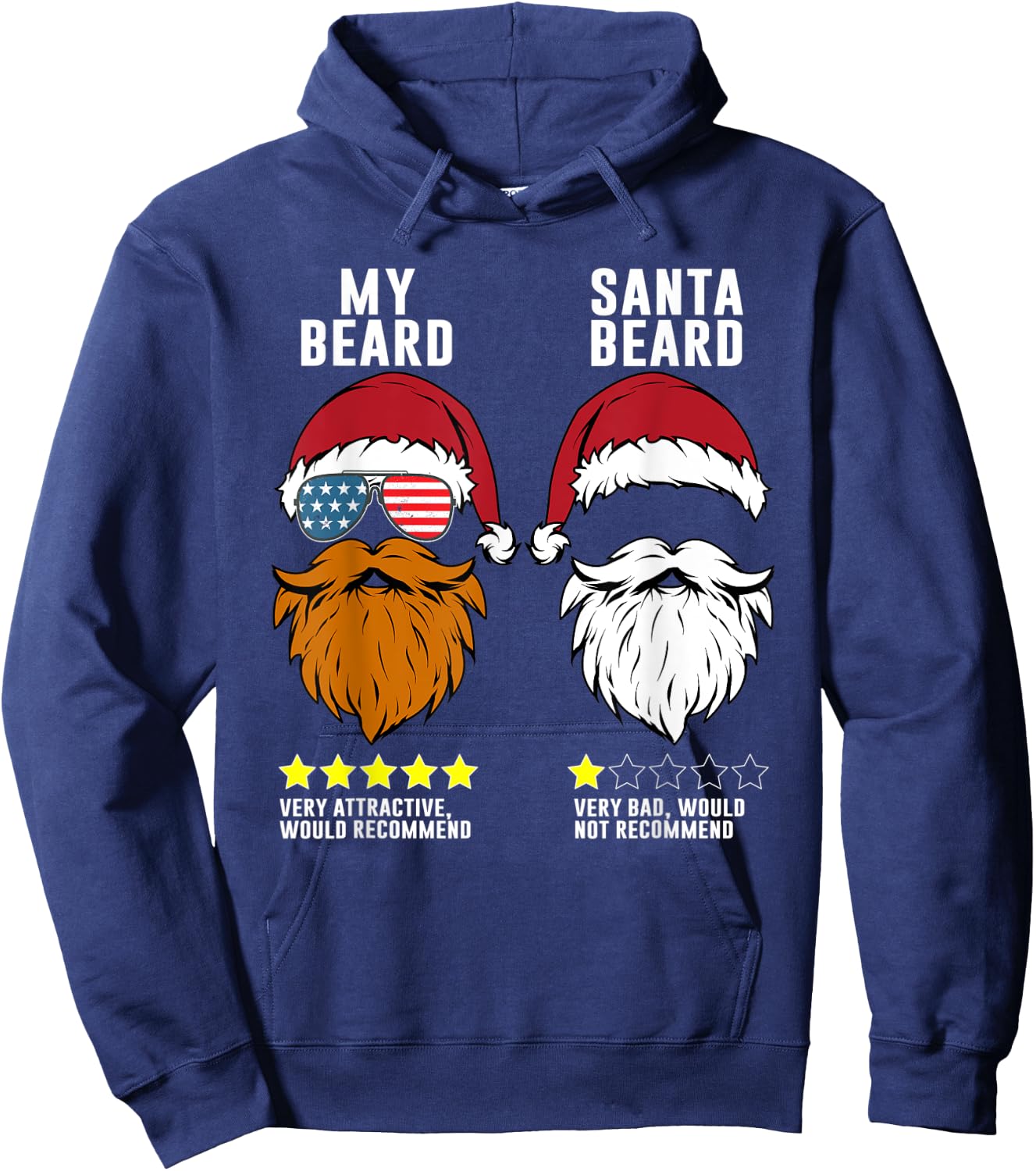 Bearded Man better than Santa Claus. Respect The Beard Hoodie - Hoodie | Navy