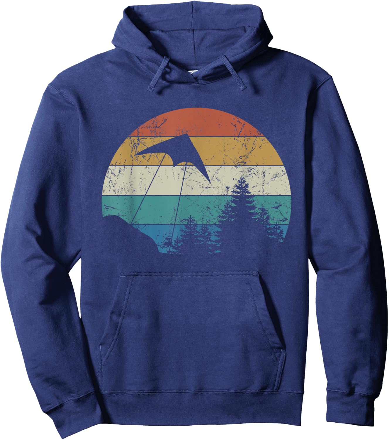 Stunt Kite Flying Retro Flying A Kite Love Stunt Kites Hoodie - Hoodie | Navy