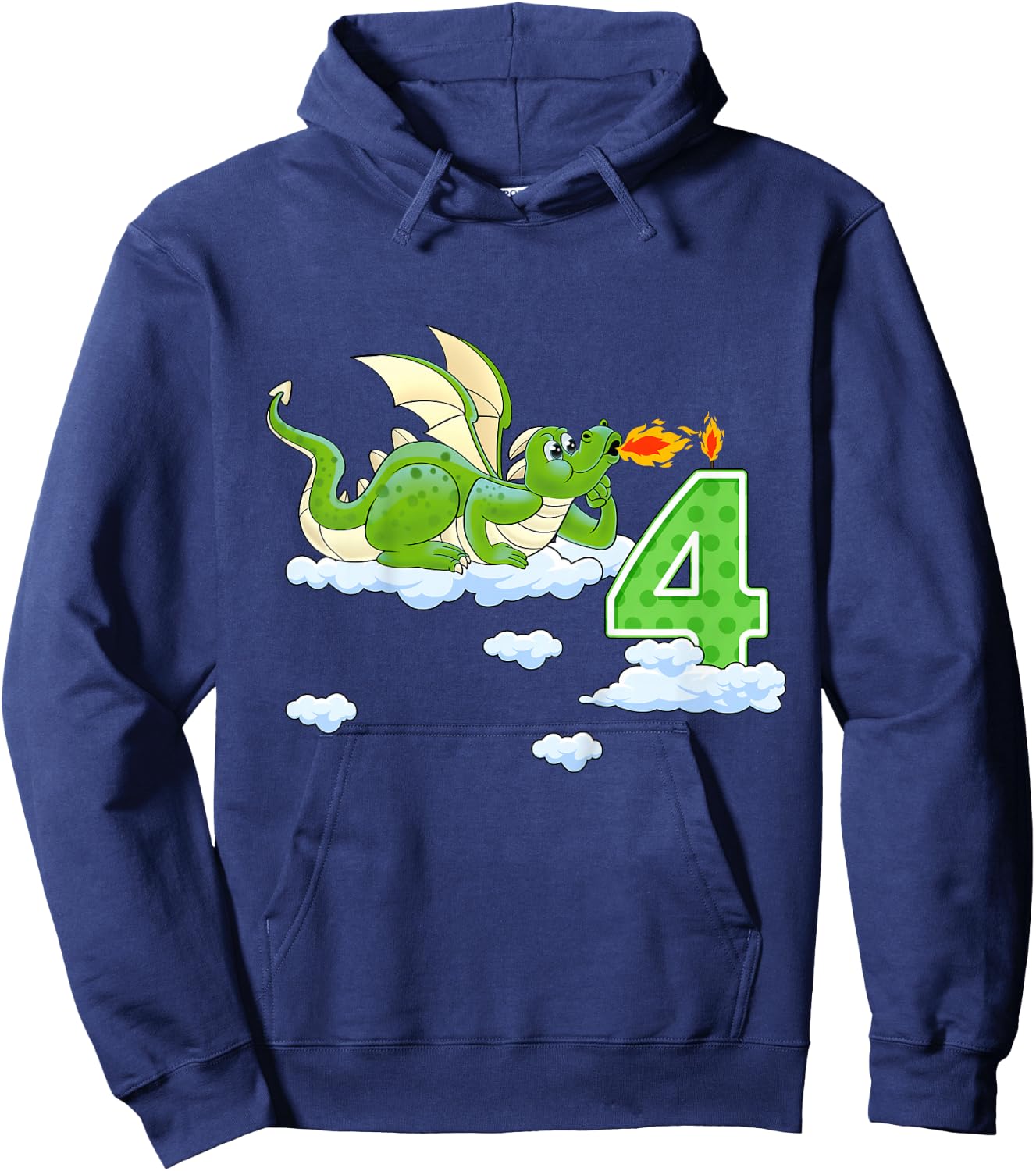 Kids Dragon 4 Year Old Birthday Outfit Boy Knight 4th Birthday Hoodie - Hoodie | Navy