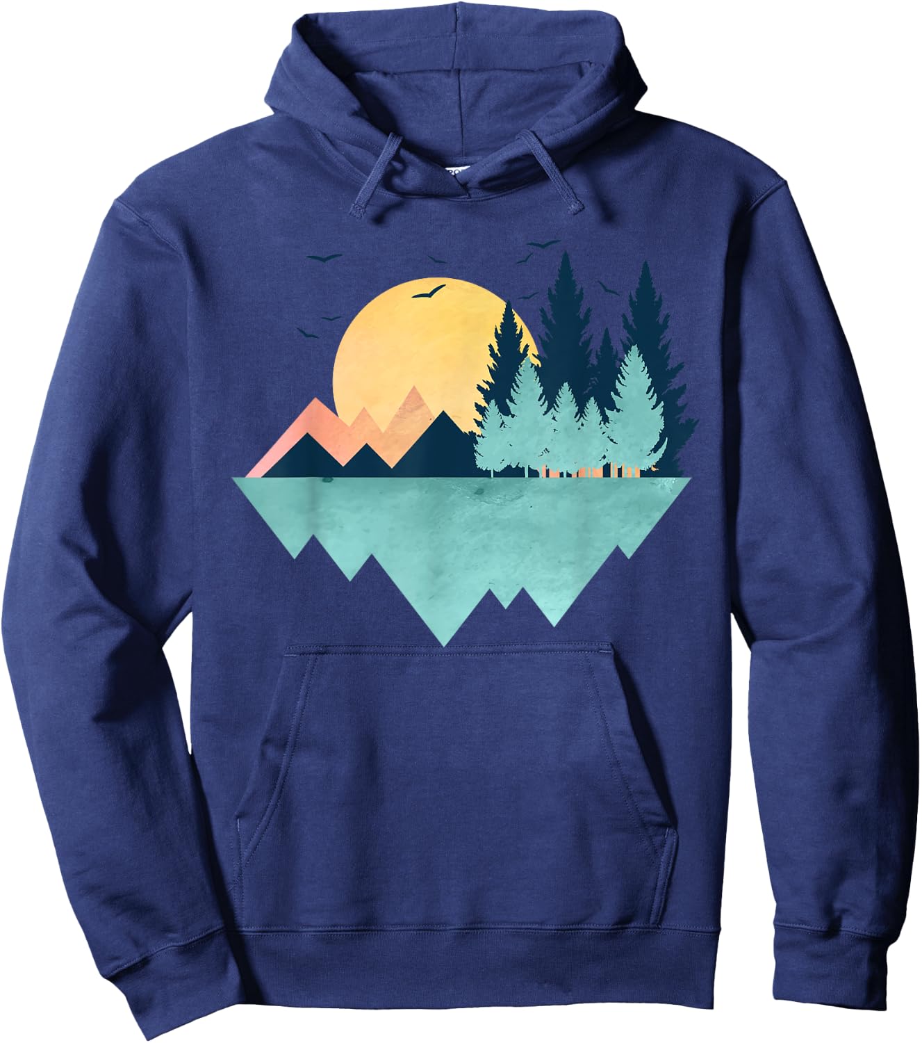 Funny Geometric Mountain Abstract Geometry Outdoor Gifts Hoodie - Hoodie | Navy