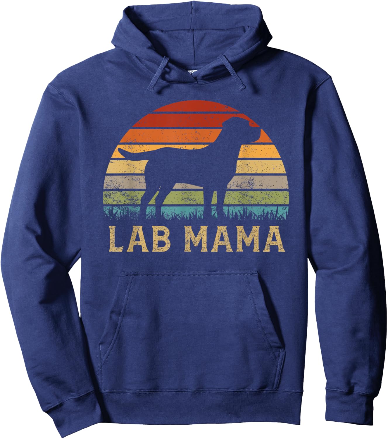 Lab Mama Retro Labrador Retriever Lover Vintage Dog Lab Mom Hoodie - Hoodie | Navy